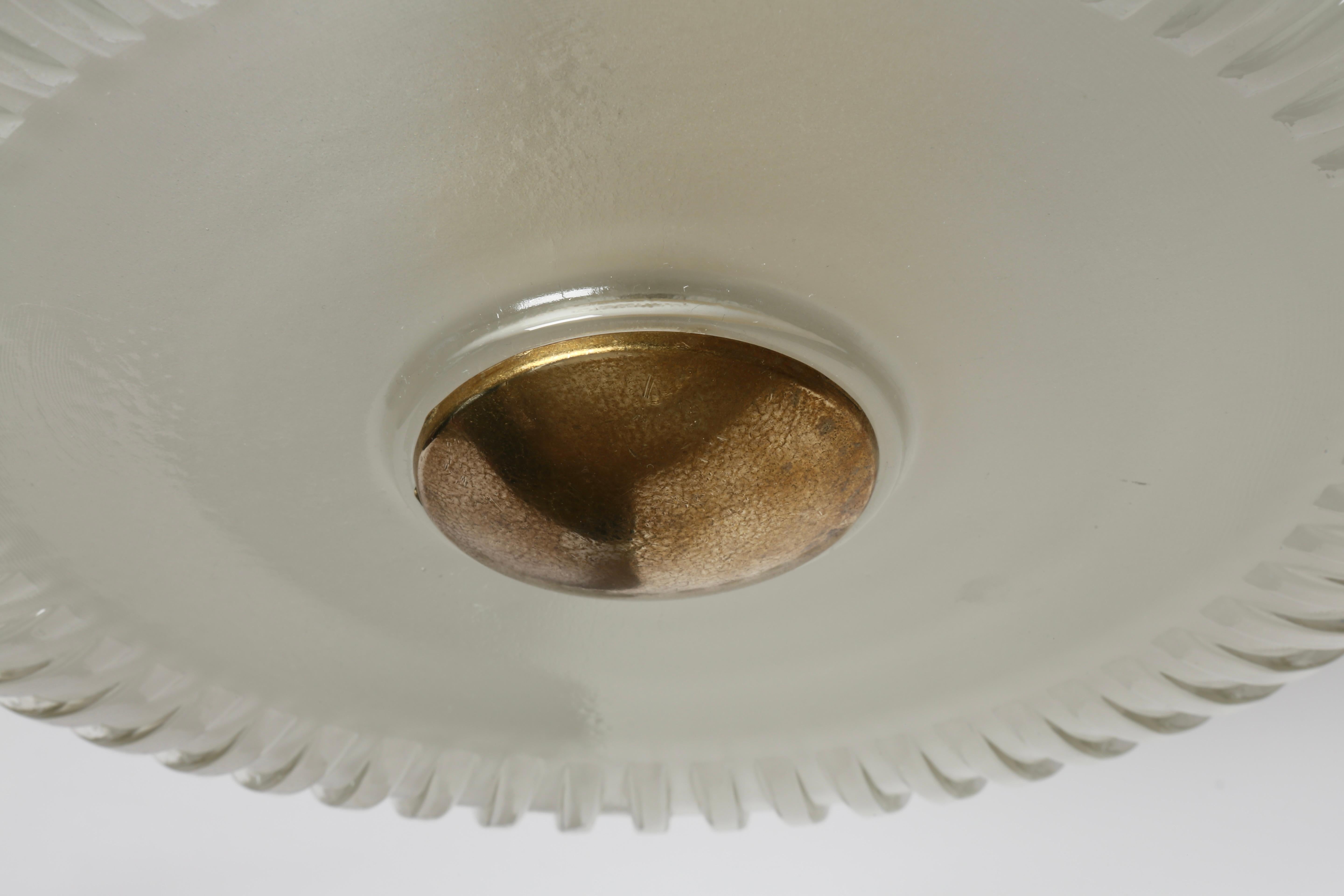 Lampe affleurante en verre de Murano par Seguso en vente 2