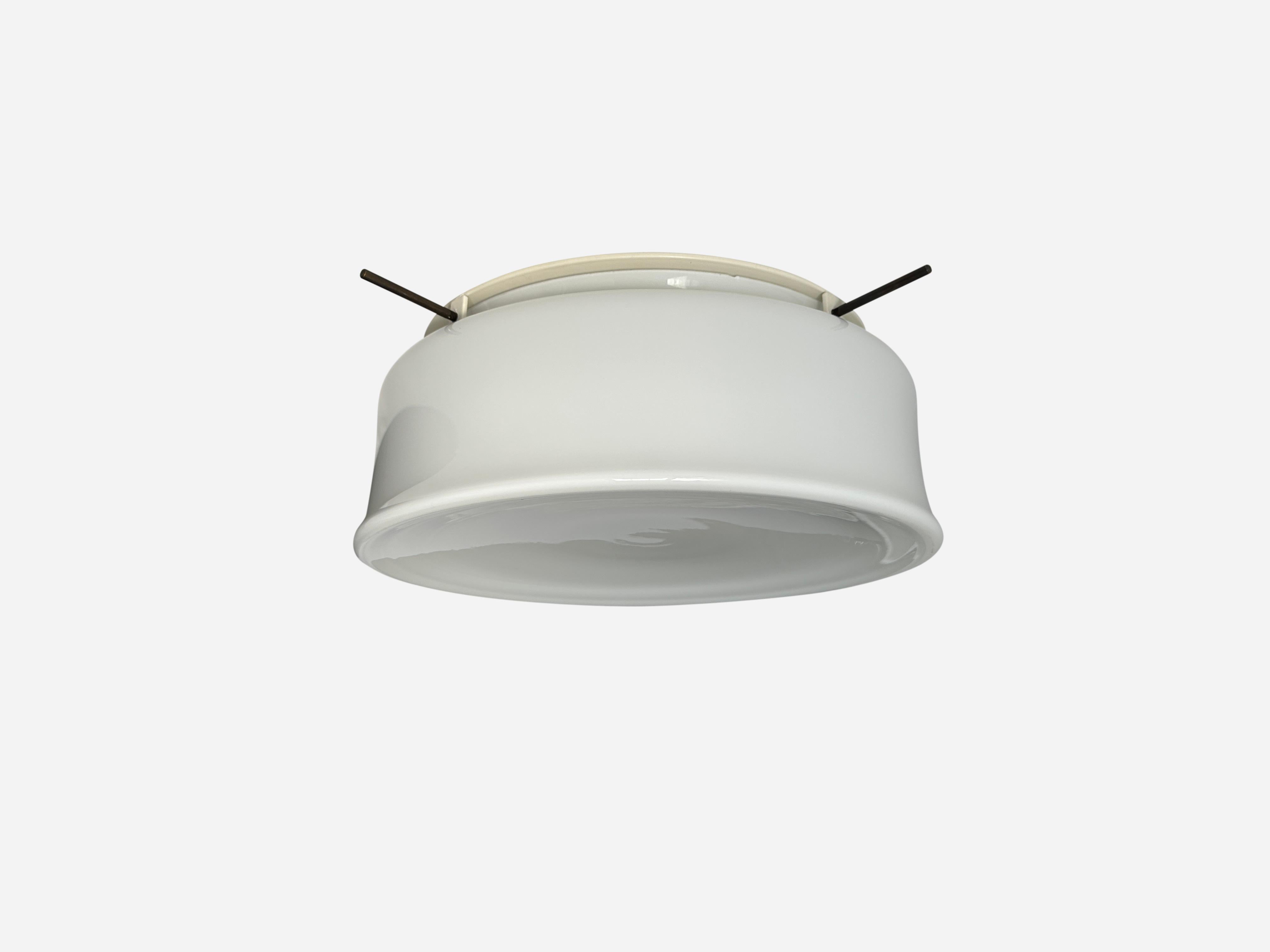 Italian Murano Glass Flush Mount Light by Vistosi, attributed circa 1960s For Sale