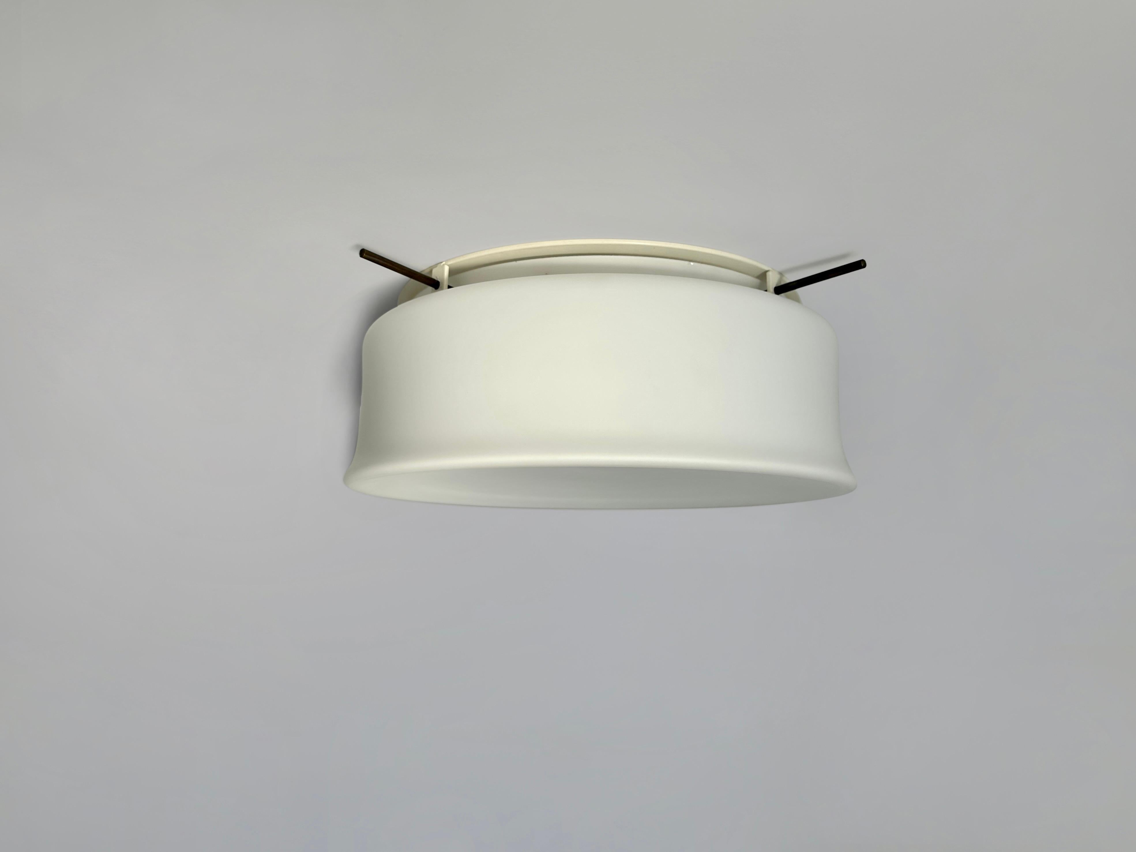 Italian Murano Glass Flush Mount Light by Vistosi, attributed circa 1960s For Sale
