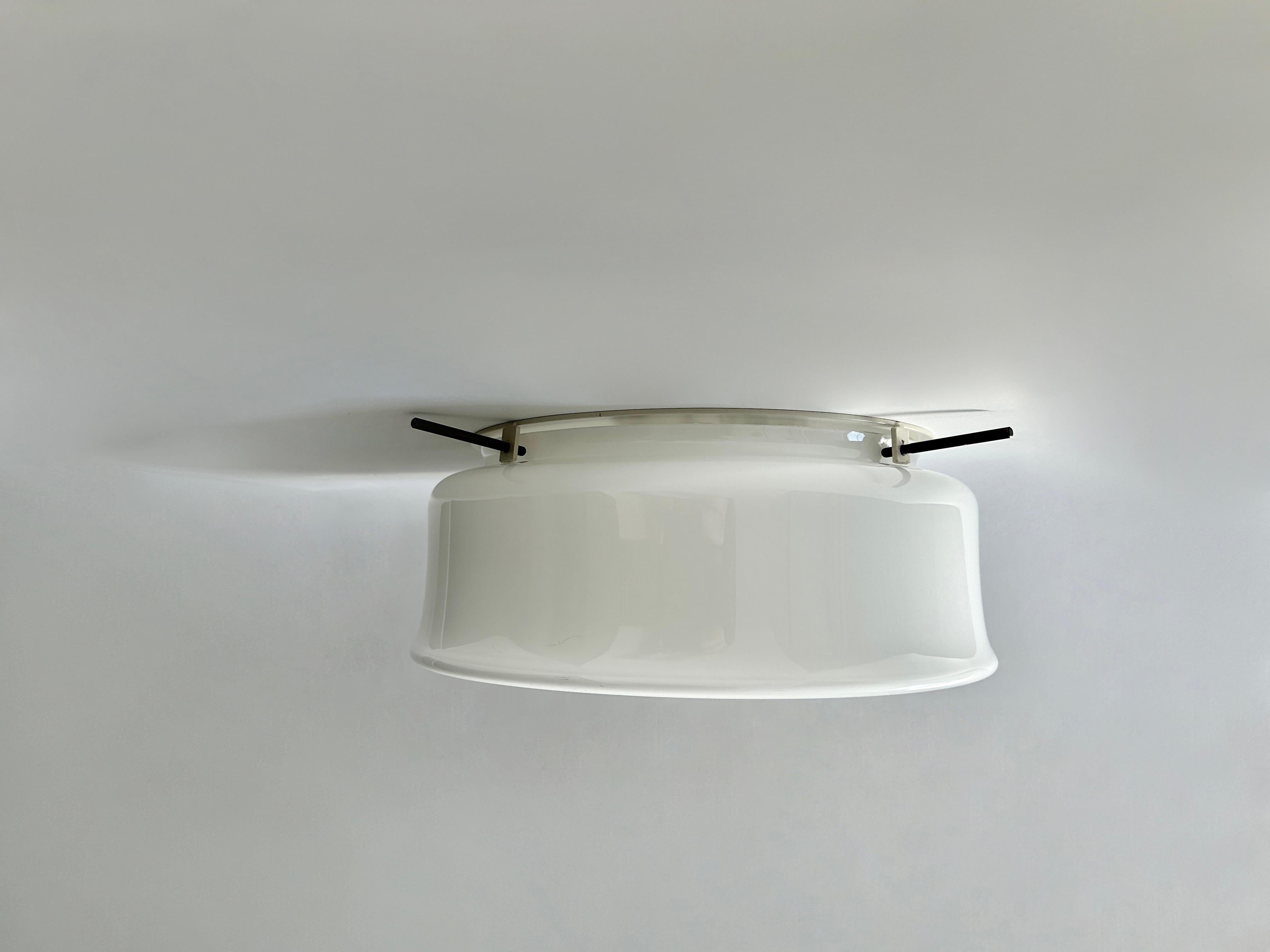 Mid-20th Century Murano Glass Flush Mount Light by Vistosi, attributed circa 1960s For Sale