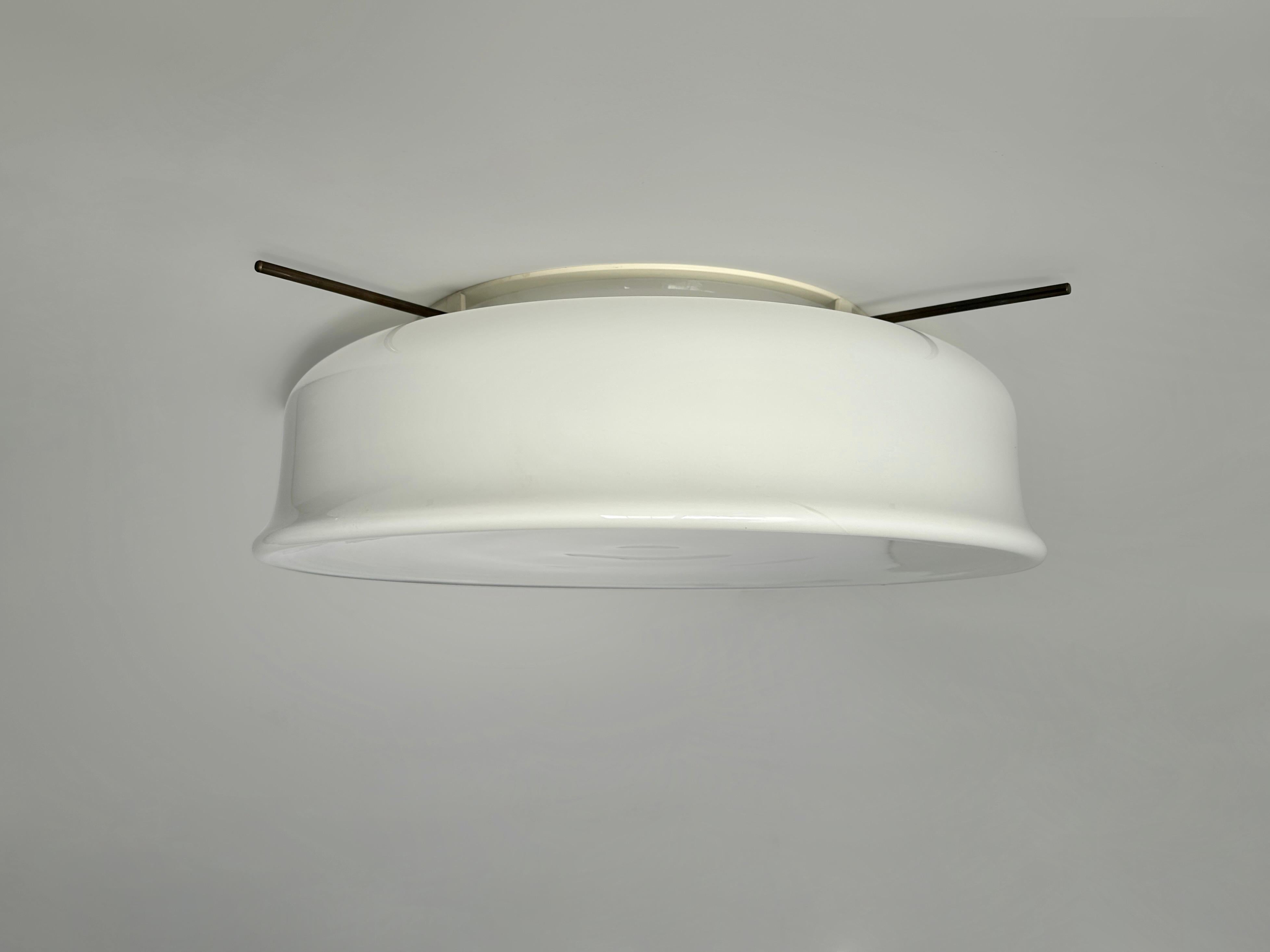 Mid-20th Century Murano Glass Flush Mount Light by Vistosi, attributed circa 1960s For Sale