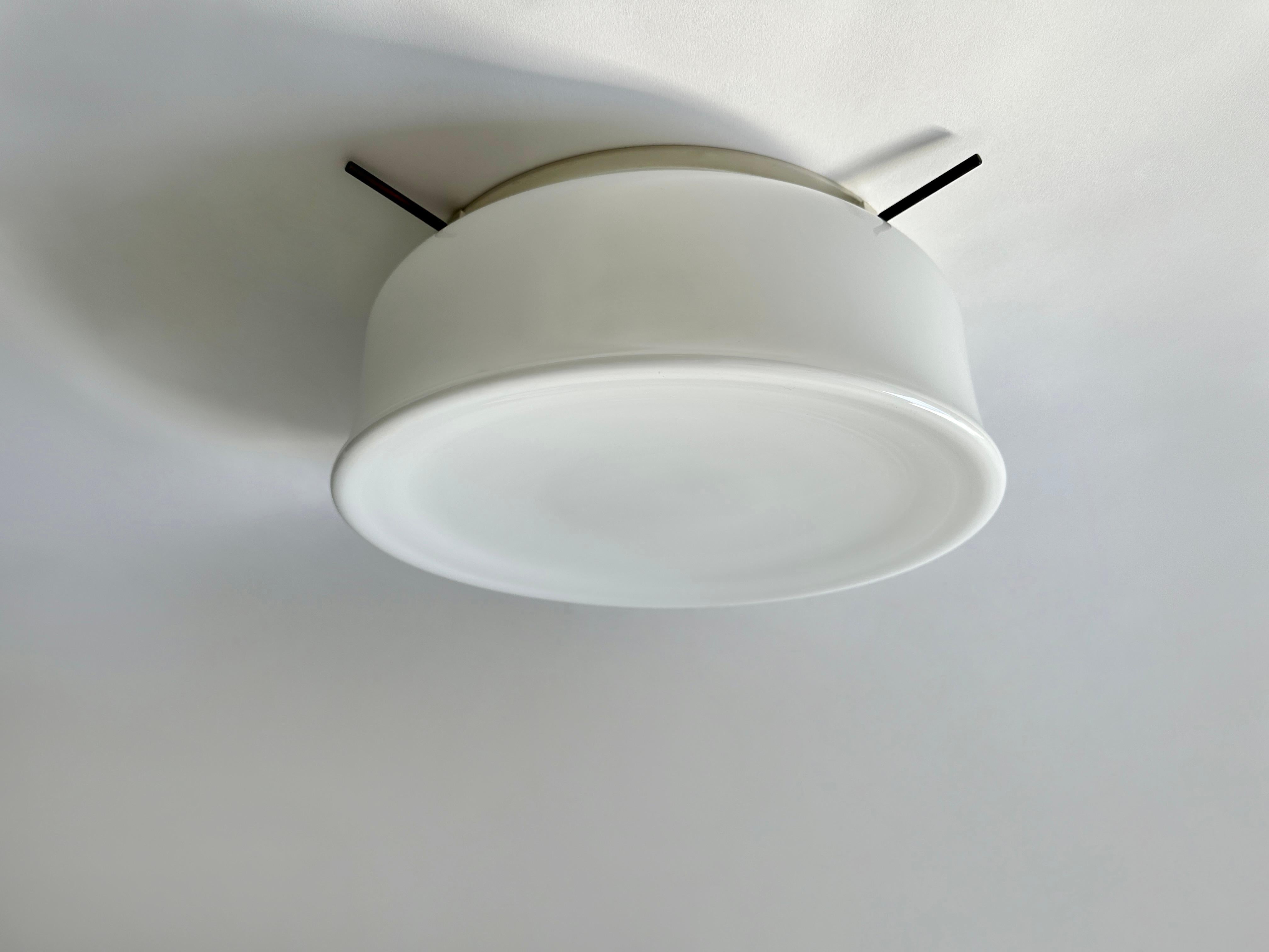 Metal Murano Glass Flush Mount Light by Vistosi, attributed circa 1960s For Sale