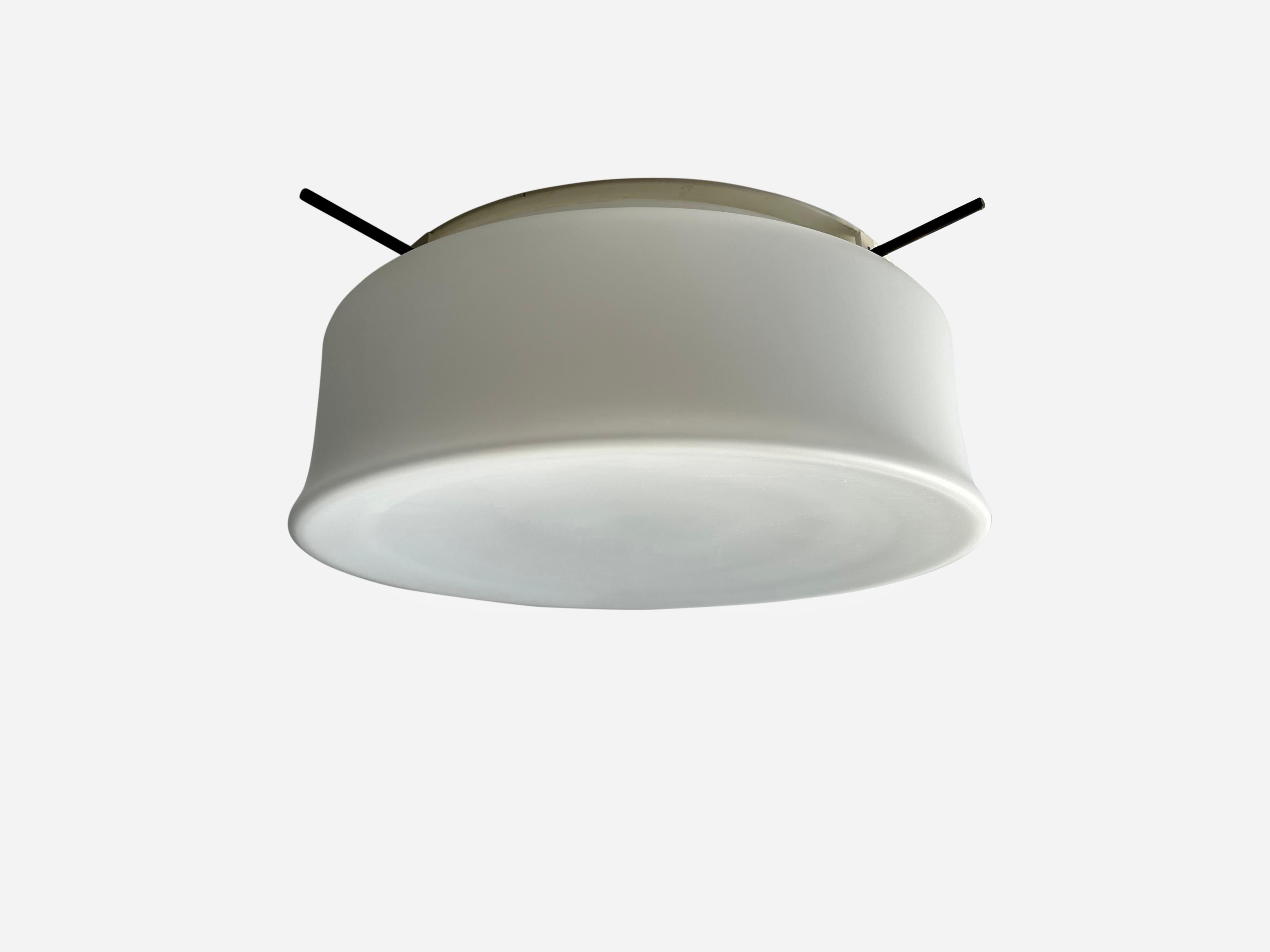 Metal Murano Glass Flush Mount Light by Vistosi, attributed circa 1960s For Sale
