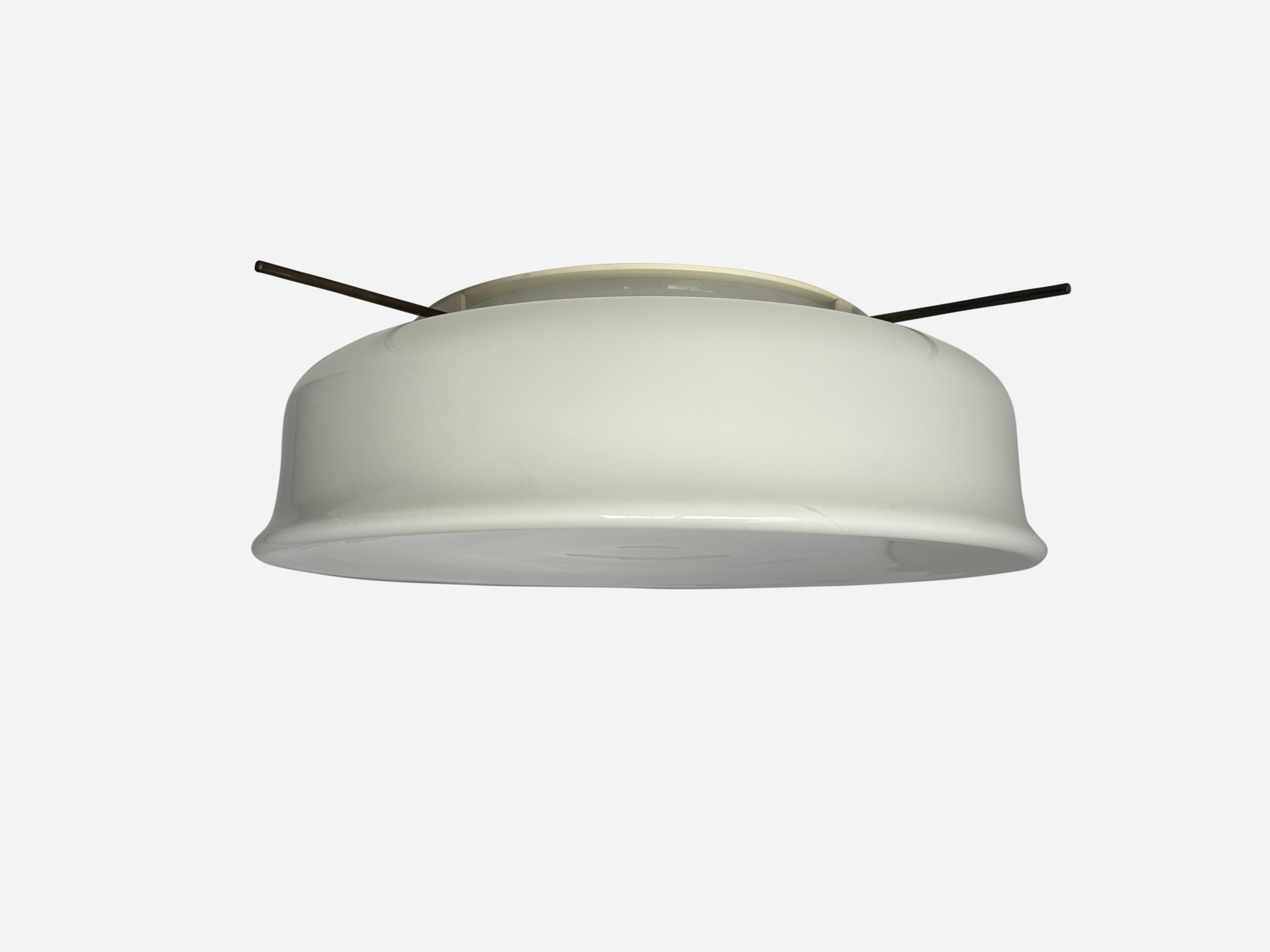 Murano Glass Flush Mount Light by Vistosi, attributed circa 1960s For Sale 1