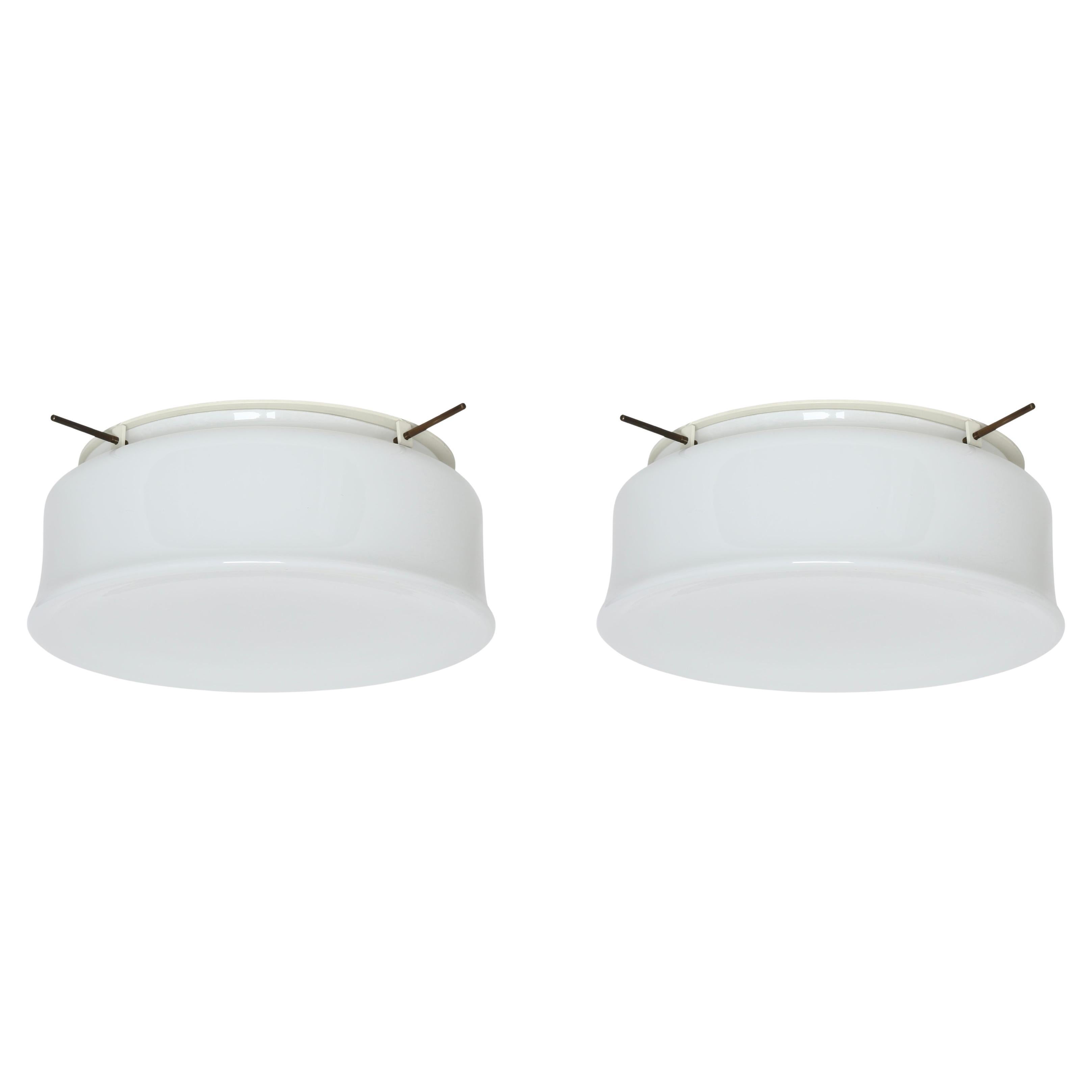 Murano Glass Flush Mount Light by Vistosi, attributed circa 1960s