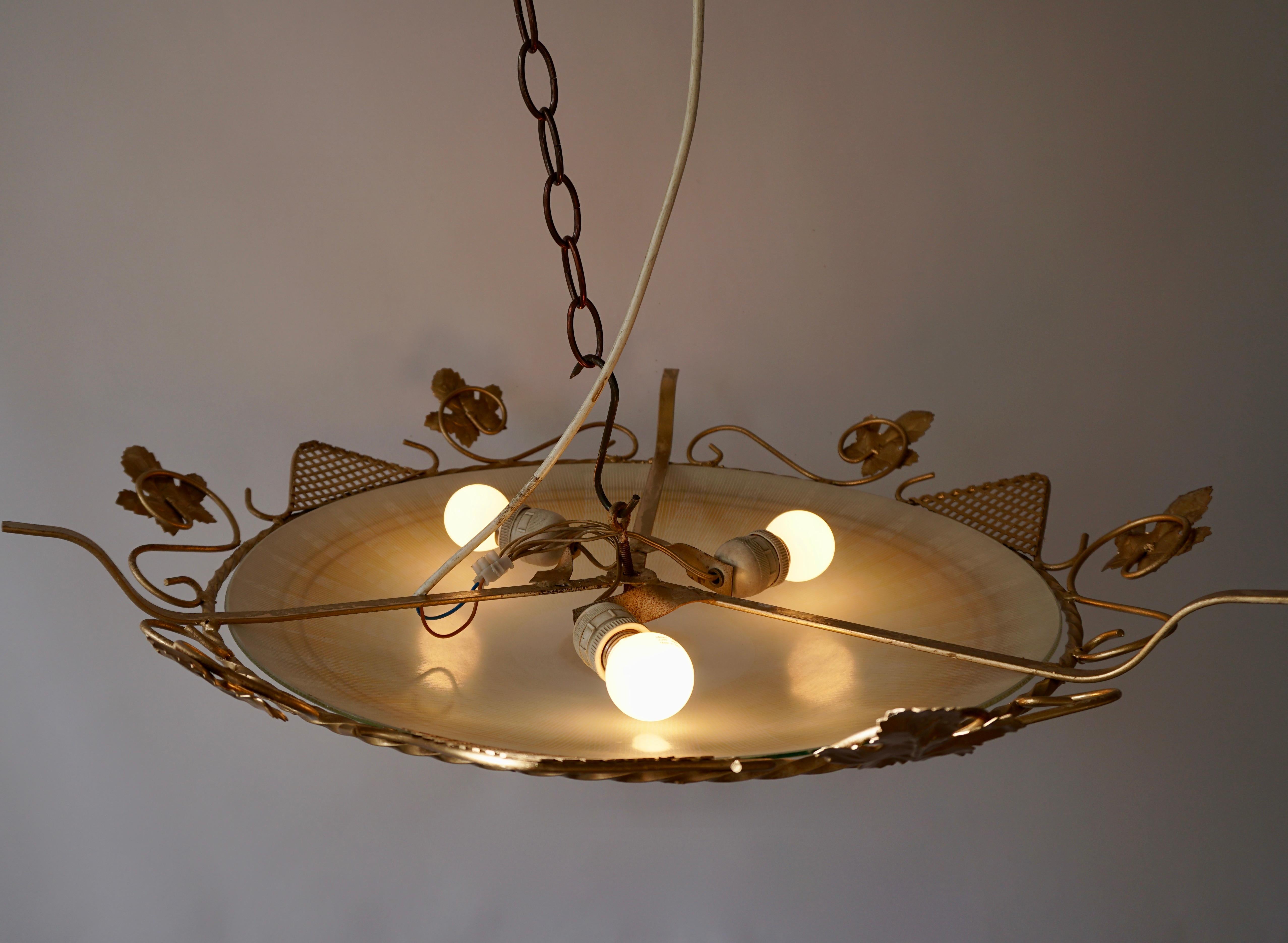 Murano Glass Flush Mount or Wall Lamp, Italy, 1950s For Sale 3