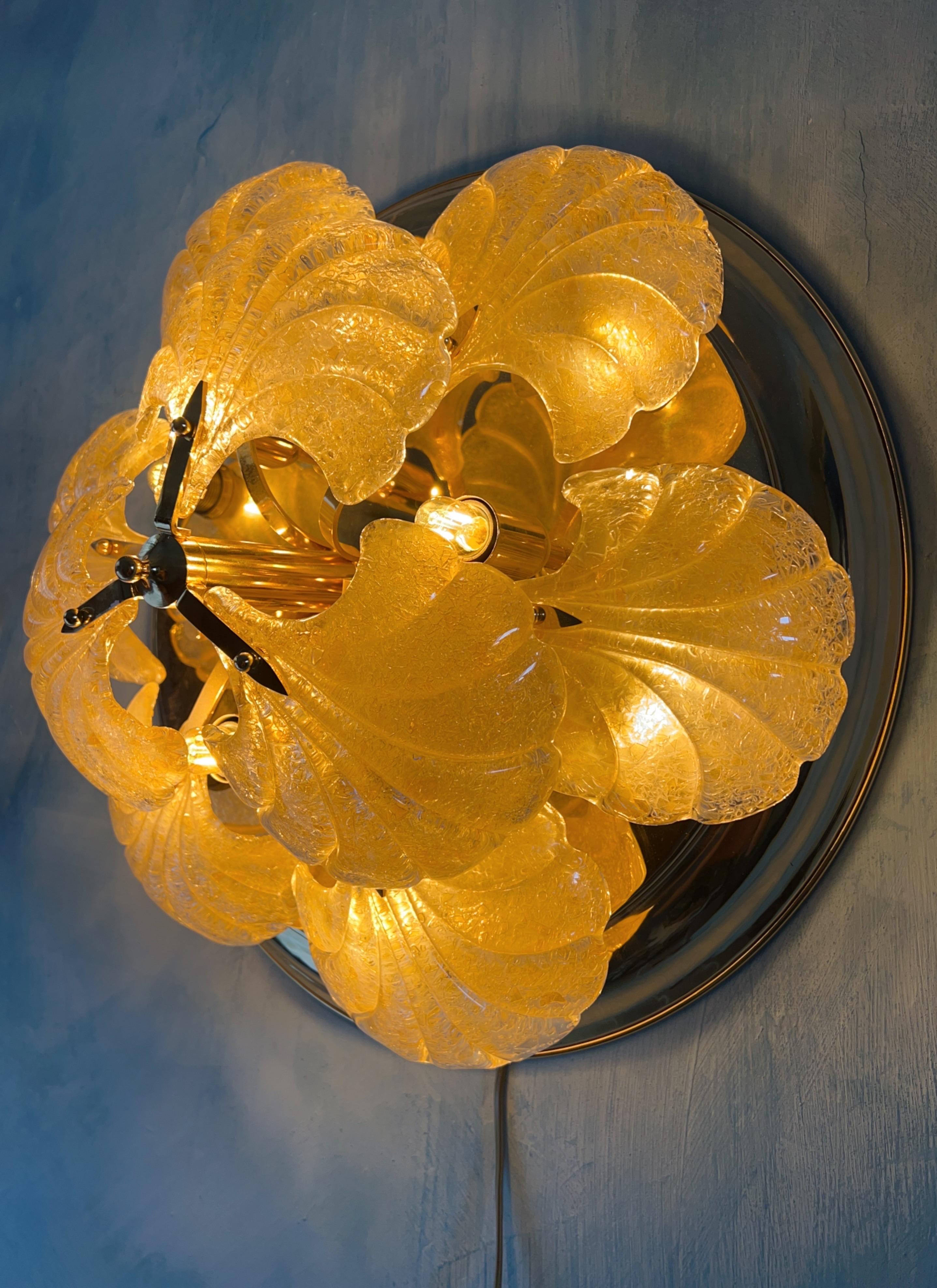 Lampe murale ou encastrée en verre de Murano Modernité du milieu du siècle, Italie, années 1980 en vente 9