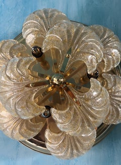 Murano Glass flush mount or wall light MidCentury Modern Italy 1980s