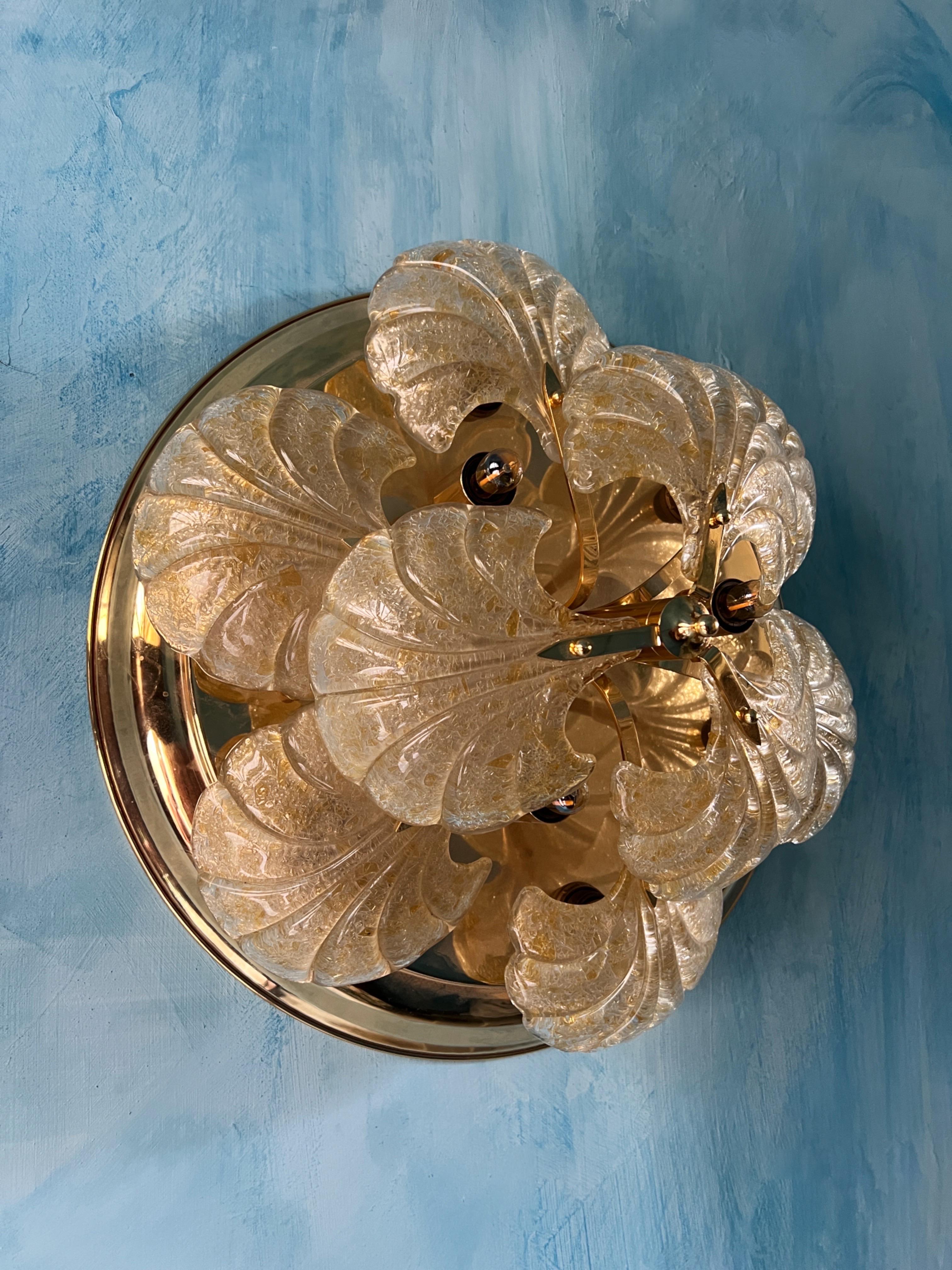 italien Lampe murale ou encastrée en verre de Murano Modernité du milieu du siècle, Italie, années 1980 en vente