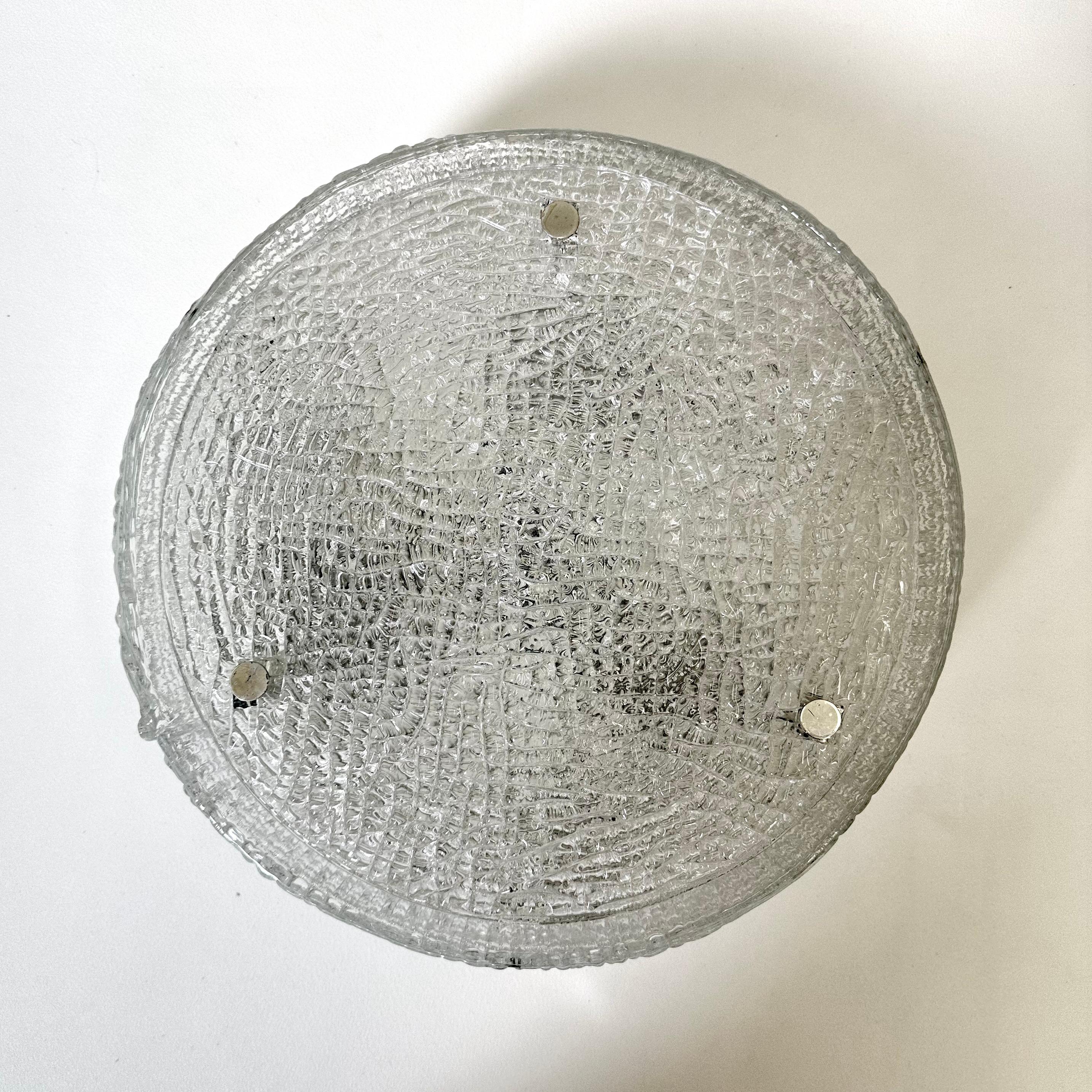 Murano Glass Flushmount Fixture by Kaiser, Germany, 1960s For Sale 8