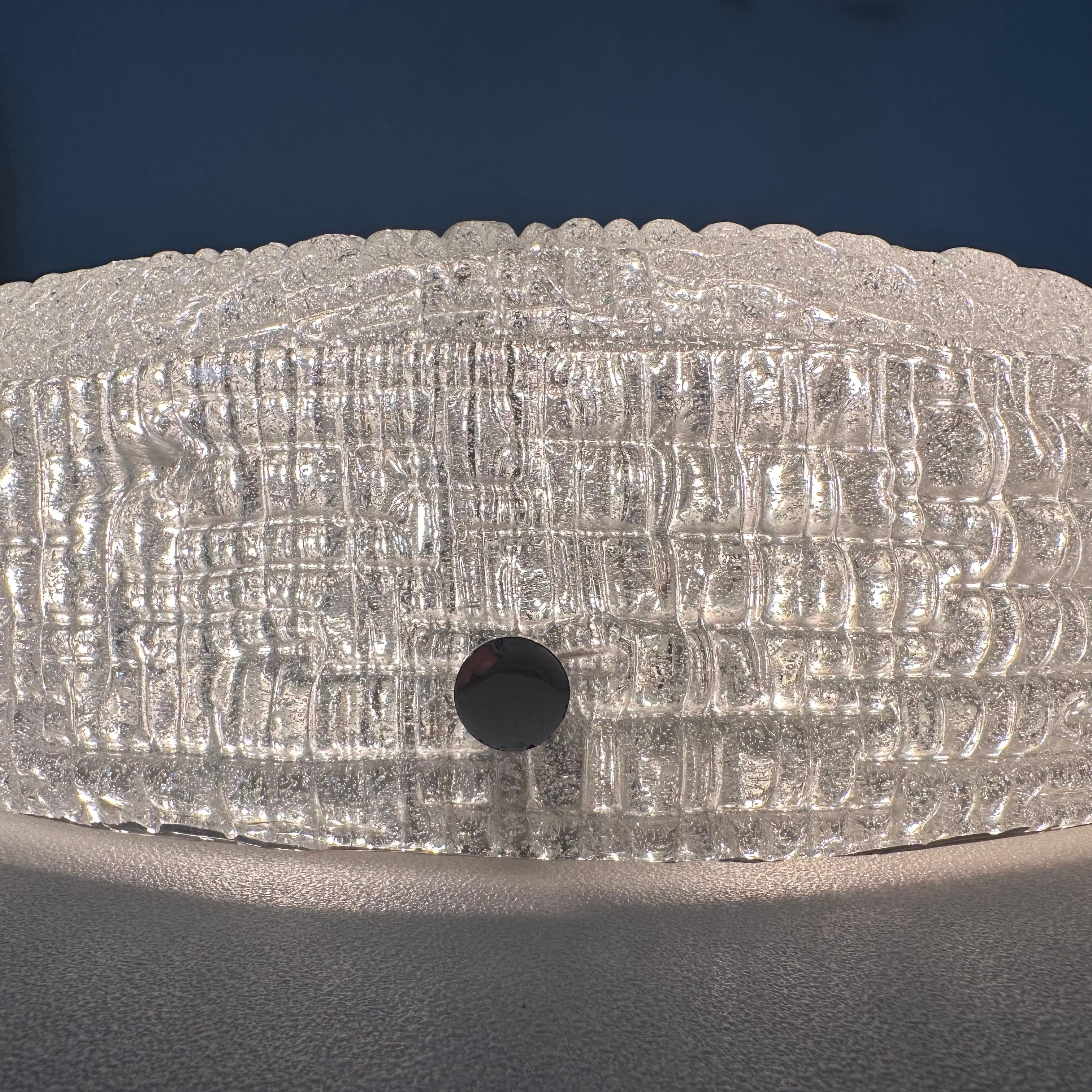 Murano Glass Flushmount Fixture by Kaiser, Germany, 1960s For Sale 7