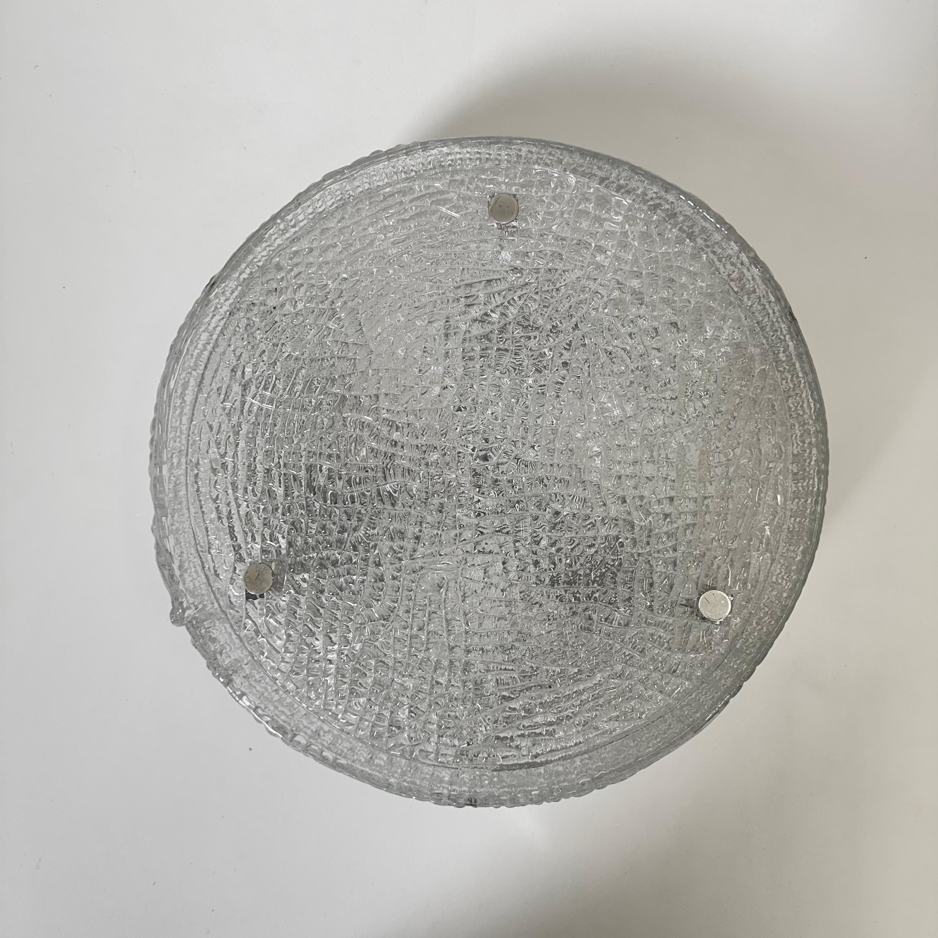 Murano Glass Flushmount Fixture by Kaiser, Germany, 1960s For Sale 9