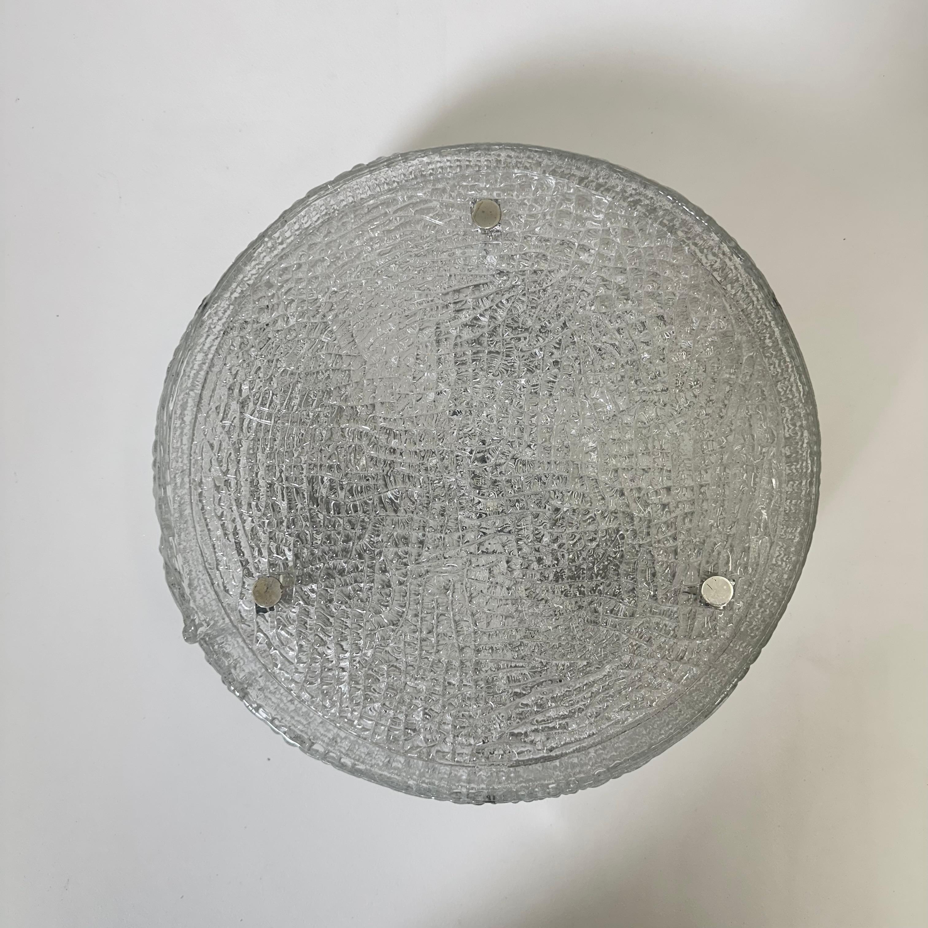 Murano Glass Flushmount Fixture by Kaiser, Germany, 1960s For Sale 10