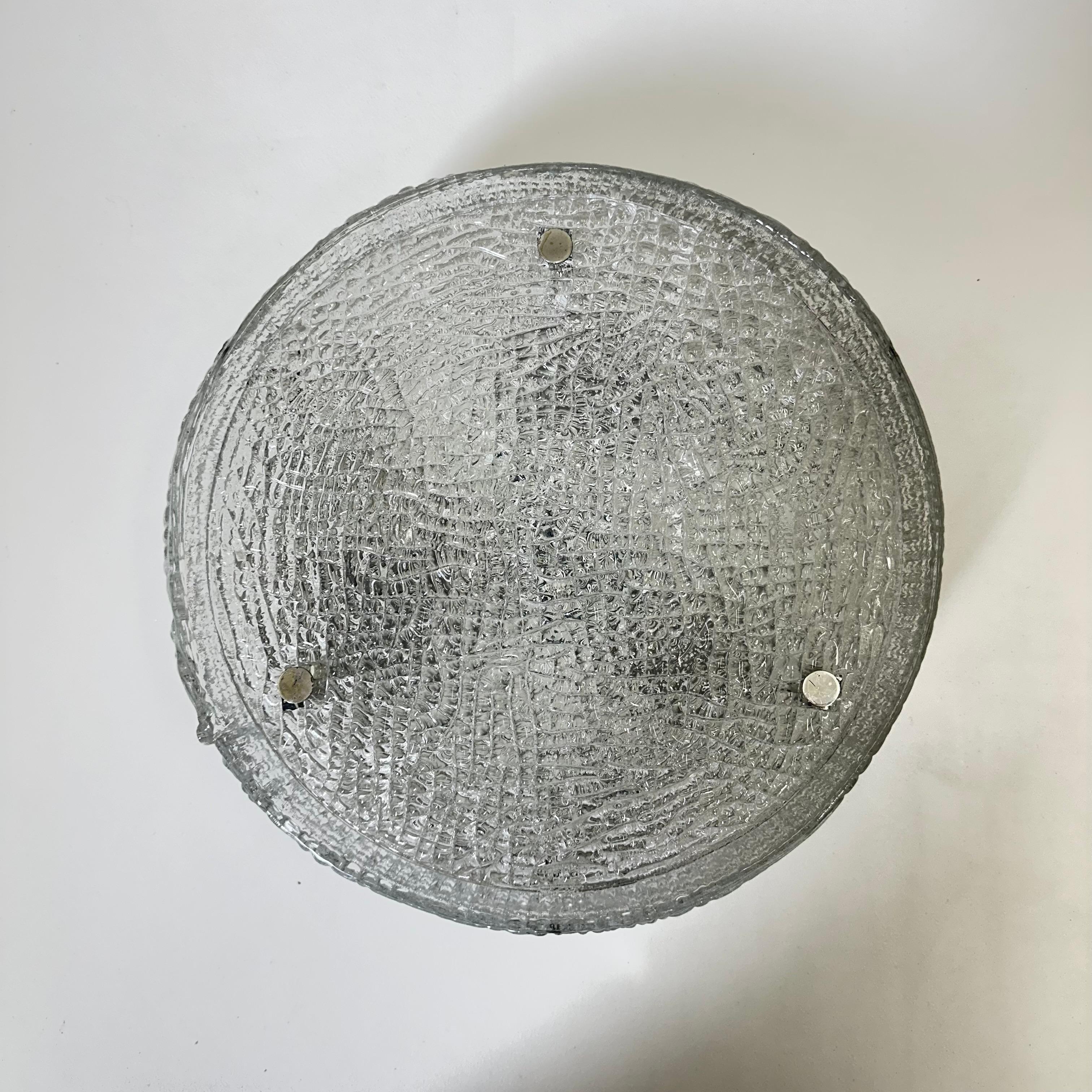 Murano Glass Flushmount Fixture by Kaiser, Germany, 1960s For Sale 11
