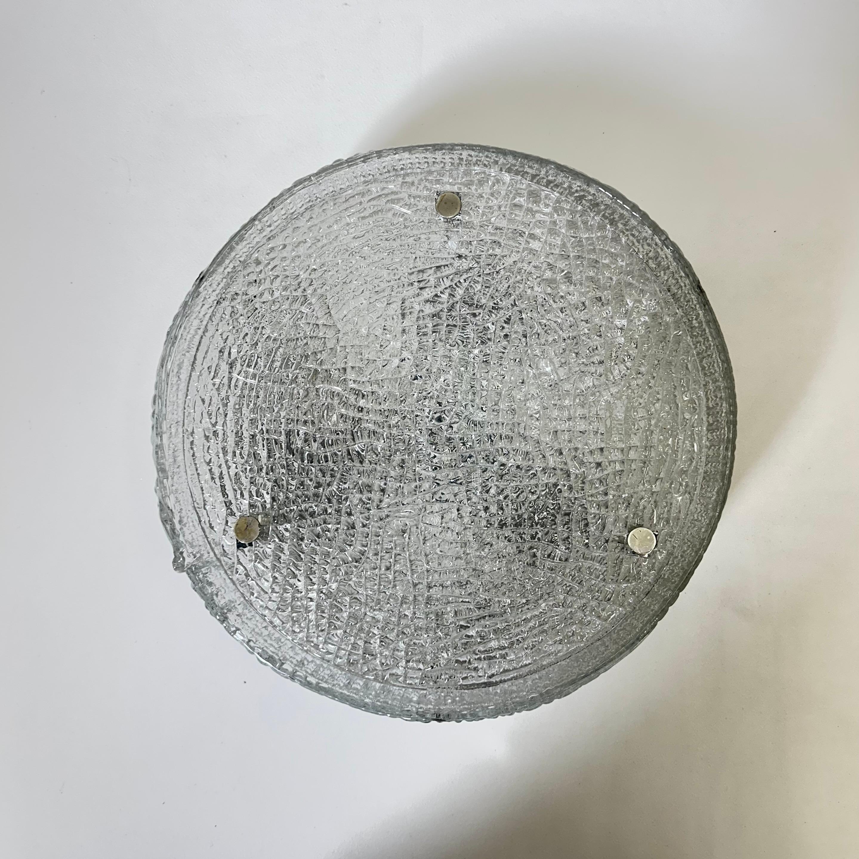 Murano Glass Flushmount Fixture by Kaiser, Germany, 1960s For Sale 12