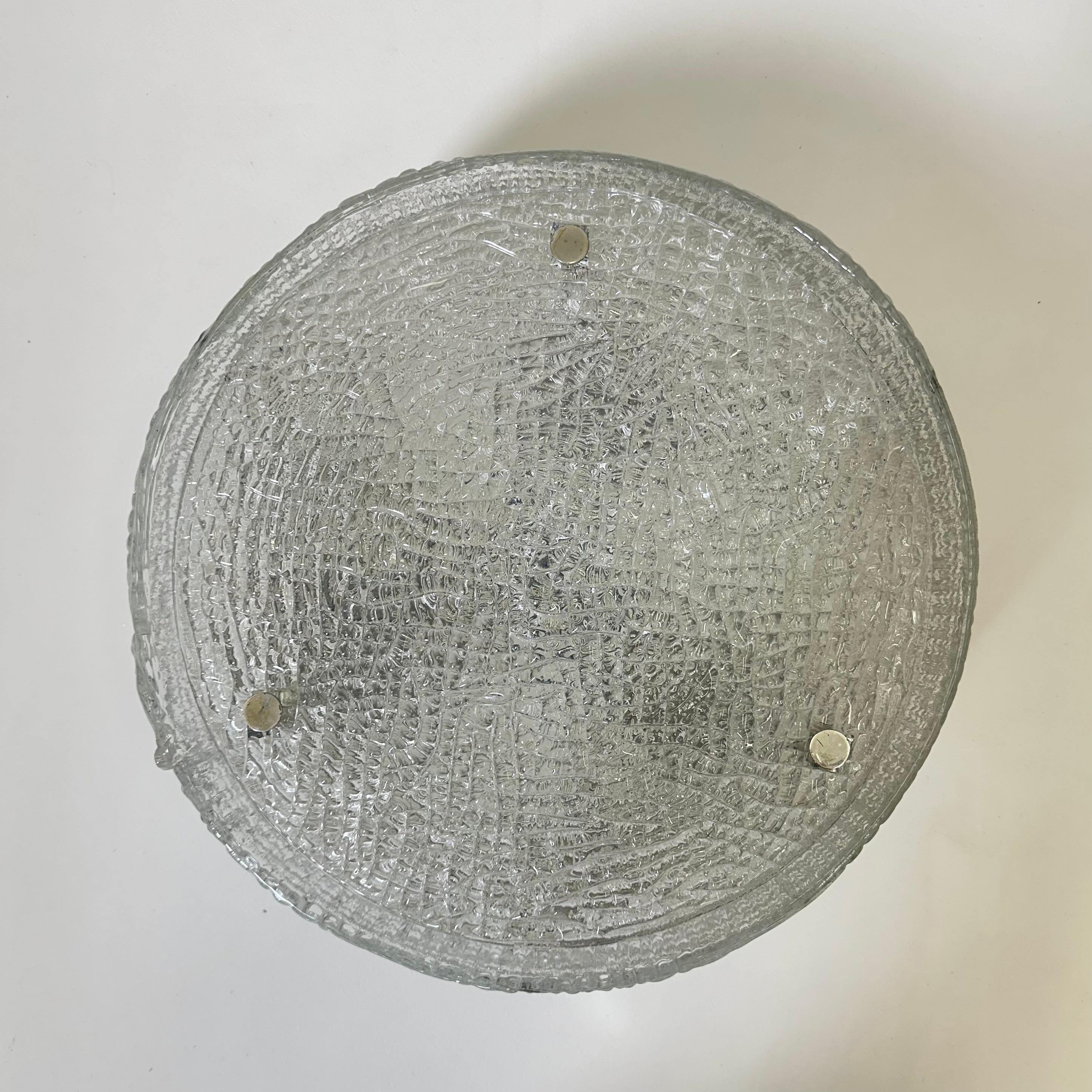 Murano Glass Flushmount Fixture by Kaiser, Germany, 1960s For Sale 14