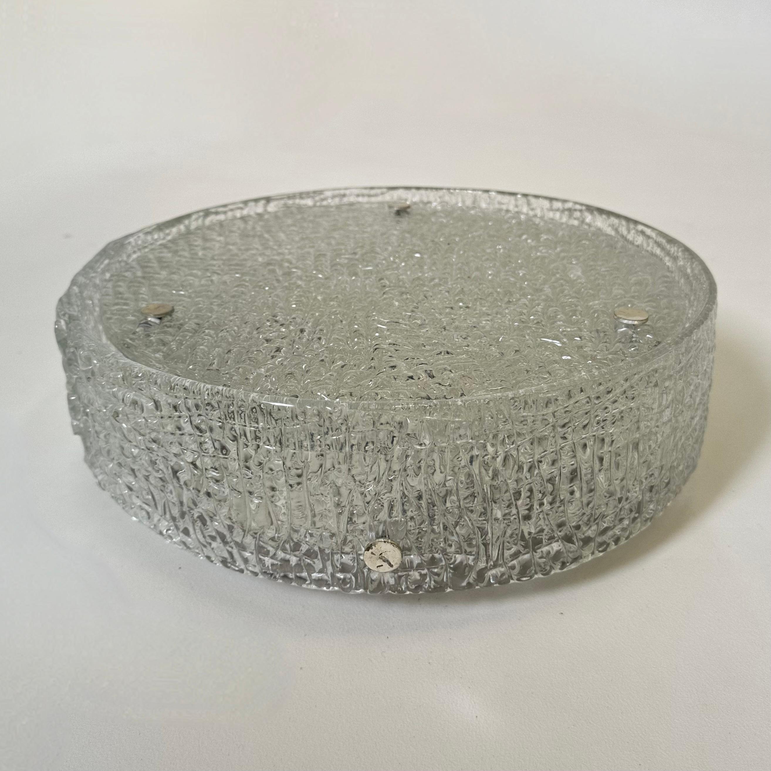 Murano Glass Flushmount Fixture by Kaiser, Germany, 1960s For Sale 15