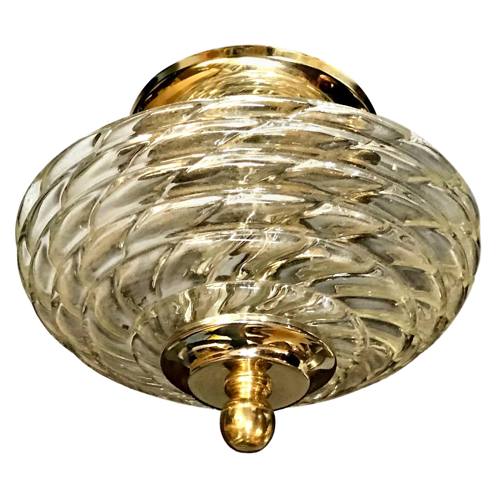 Murano Glass Flushmount Fixture For Sale