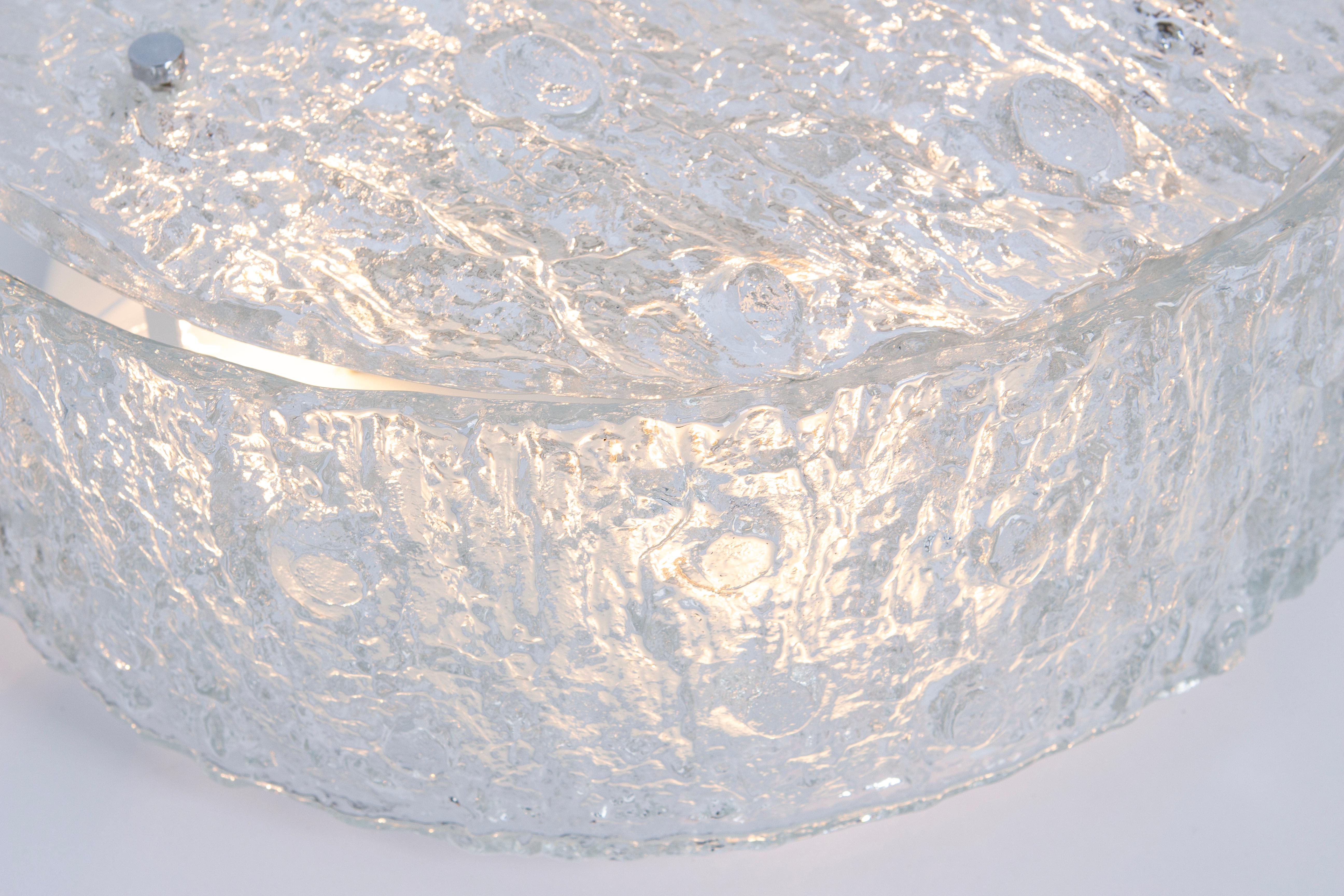 Murano Glass Flushmount Fixture in style of Kaiser, Germany, 1960s For Sale 5
