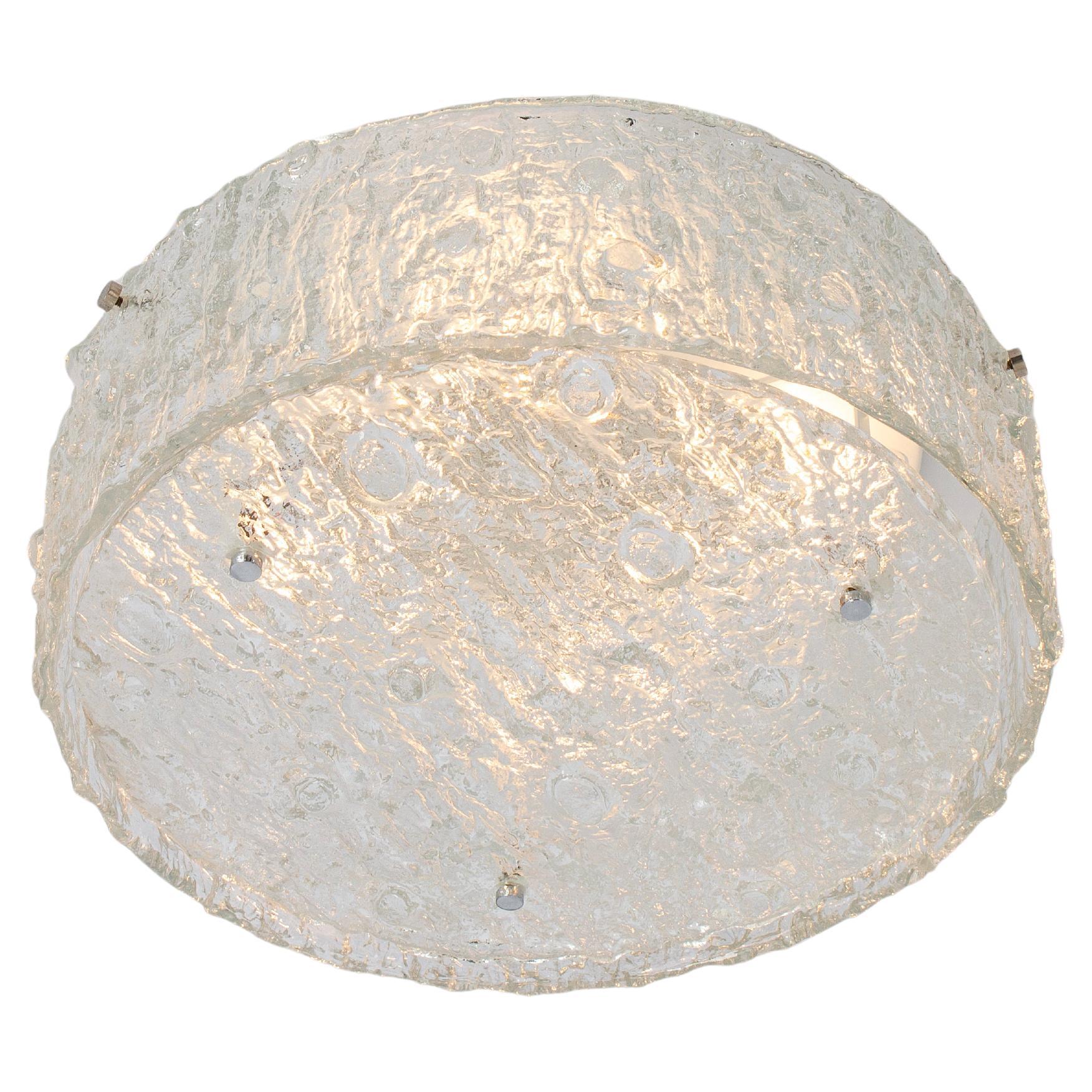 Murano Glass Flushmount Fixture in style of Kaiser, Germany, 1960s For Sale 6