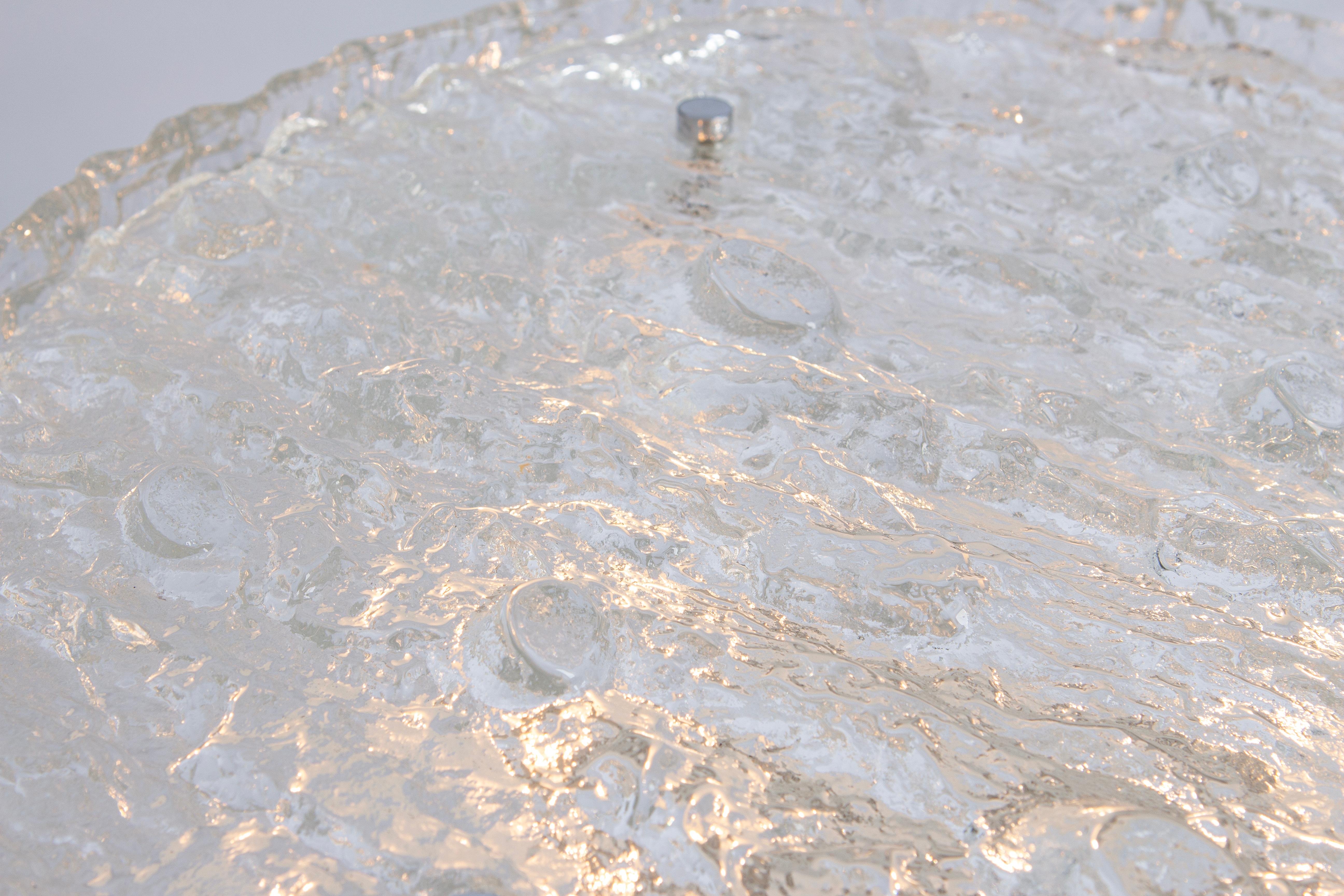 Murano Glass Flushmount Fixture in style of Kaiser, Germany, 1960s For Sale 8