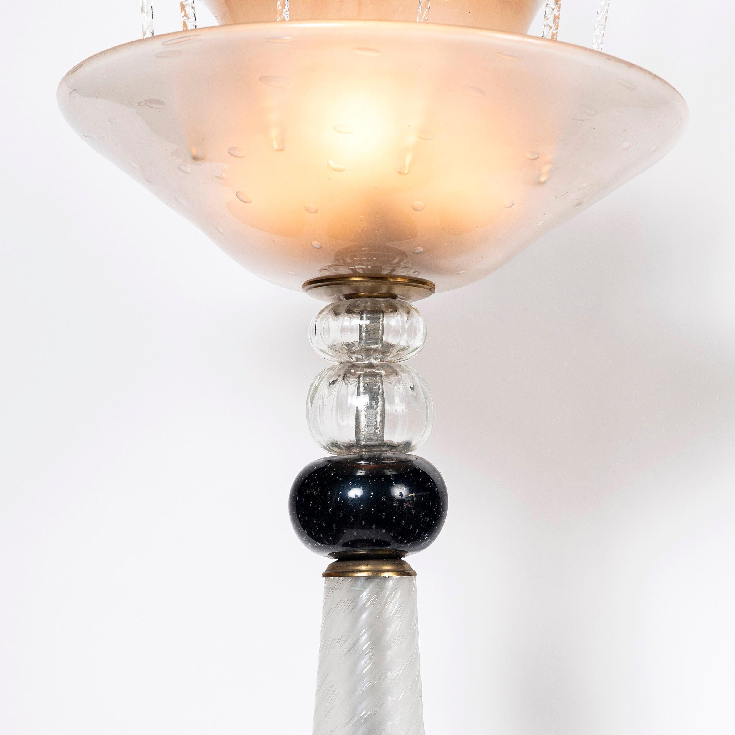 Mid-Century Modern Murano Glass Fountain Floor Lamp by Barovier & Toso, Italy, circa 1950 For Sale