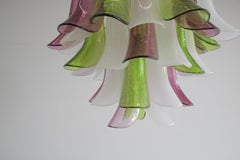 Murano glass four-tier chandelier with 'SELLE' Glass. Italy, Murano.