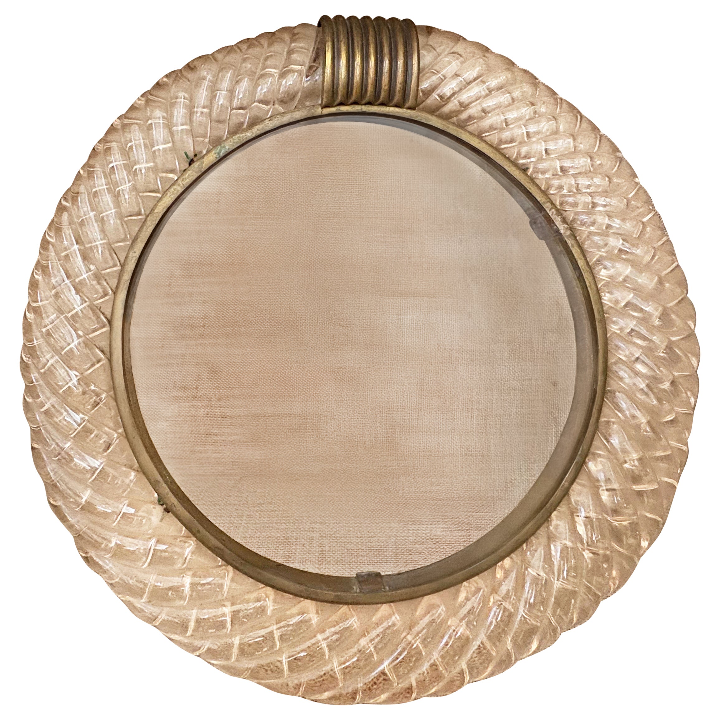 Italian Murano Glass And Bronze Frame, Circa. 1930 For Sale