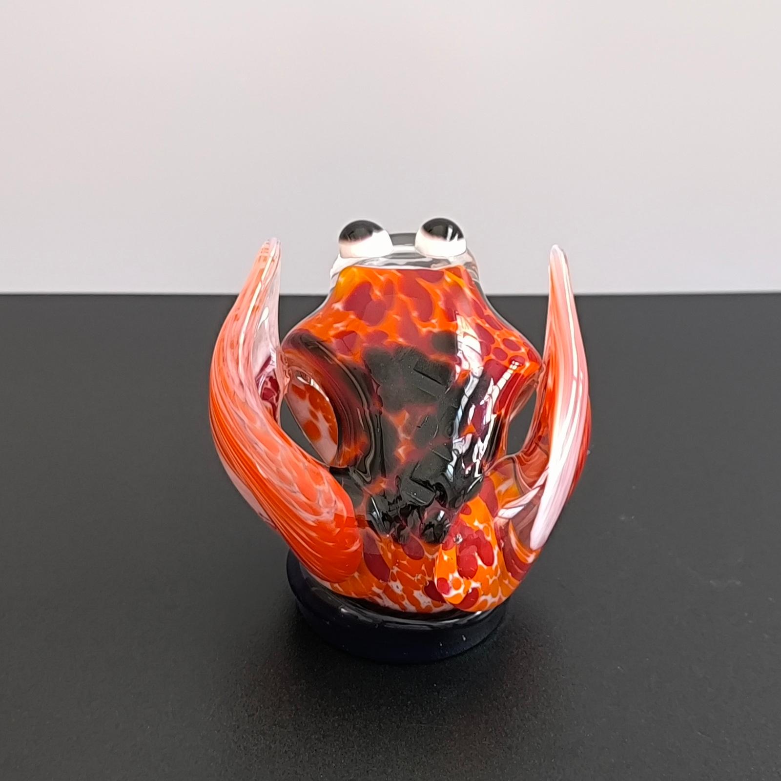 Escultura Rana de cristal de Murano, Pisapapeles finales del siglo XX en venta