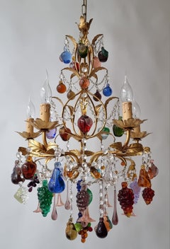 Murano Glass Fruit Chandelier with Grapes