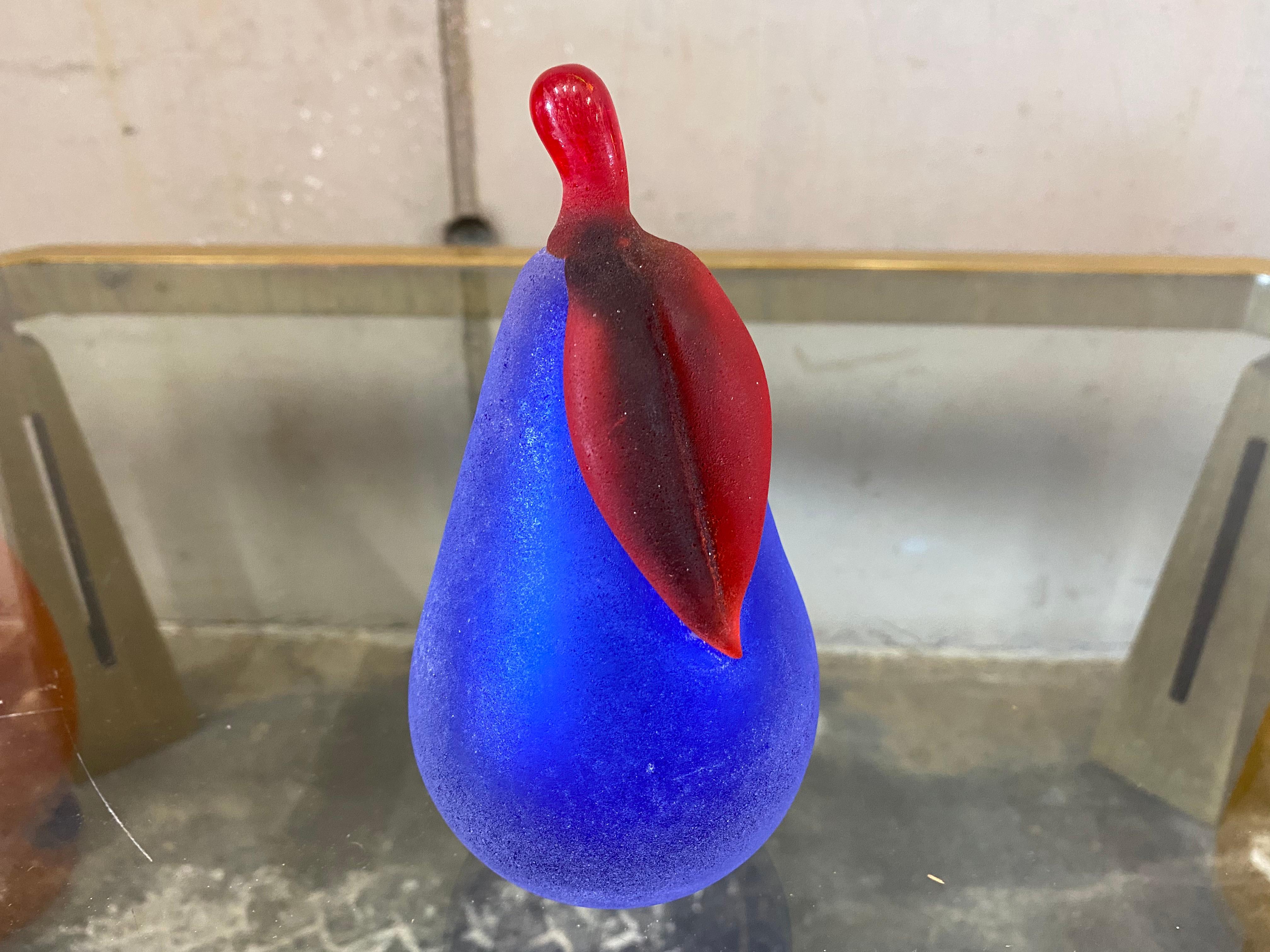 Post-Modern Murano Glass Fruit Pear by Franco Moretti, Italy, 1980s