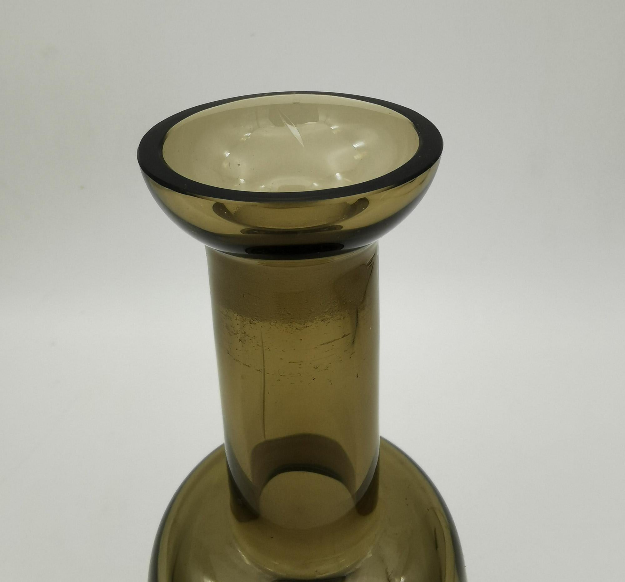 Murano Glass Fumè Bottle For Sale 2