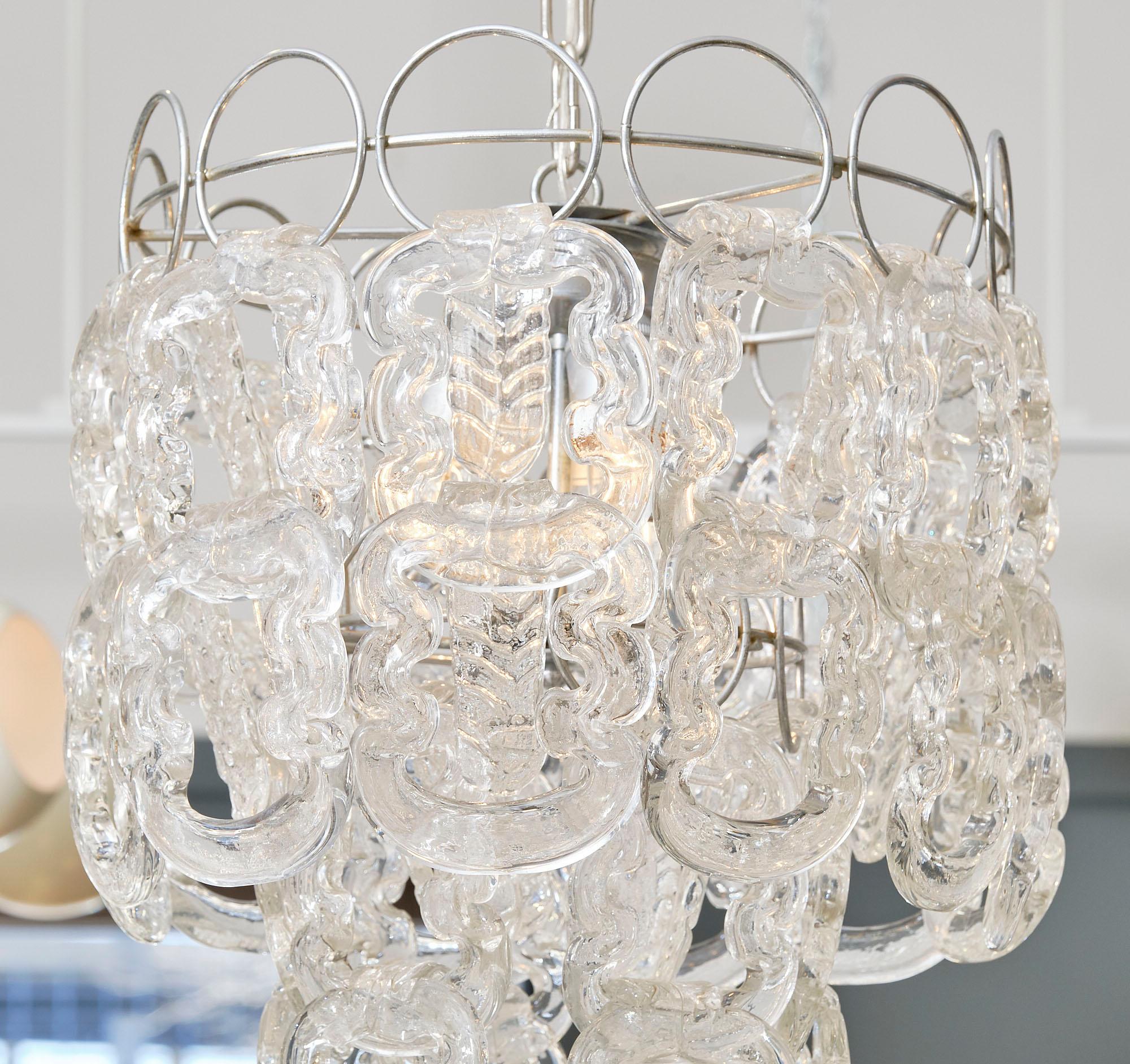 Late 20th Century Murano Glass “Ganci” Chandelier For Sale