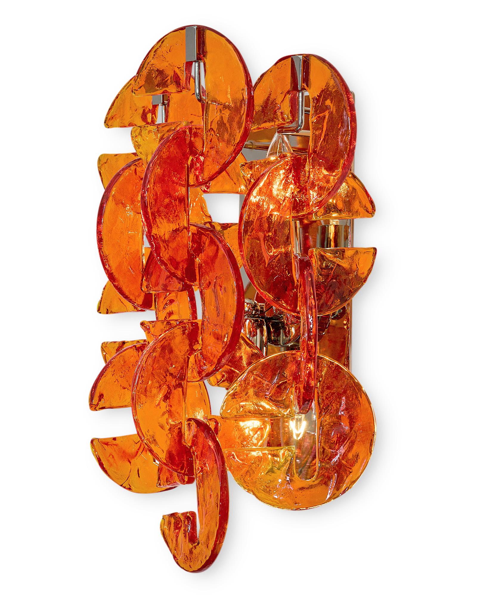 Italian Murano Glass “Ganci” Sconces For Sale