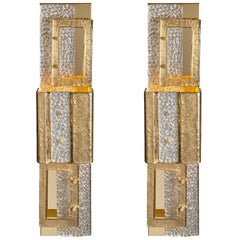 Murano Glass Geometric Gold Sconces