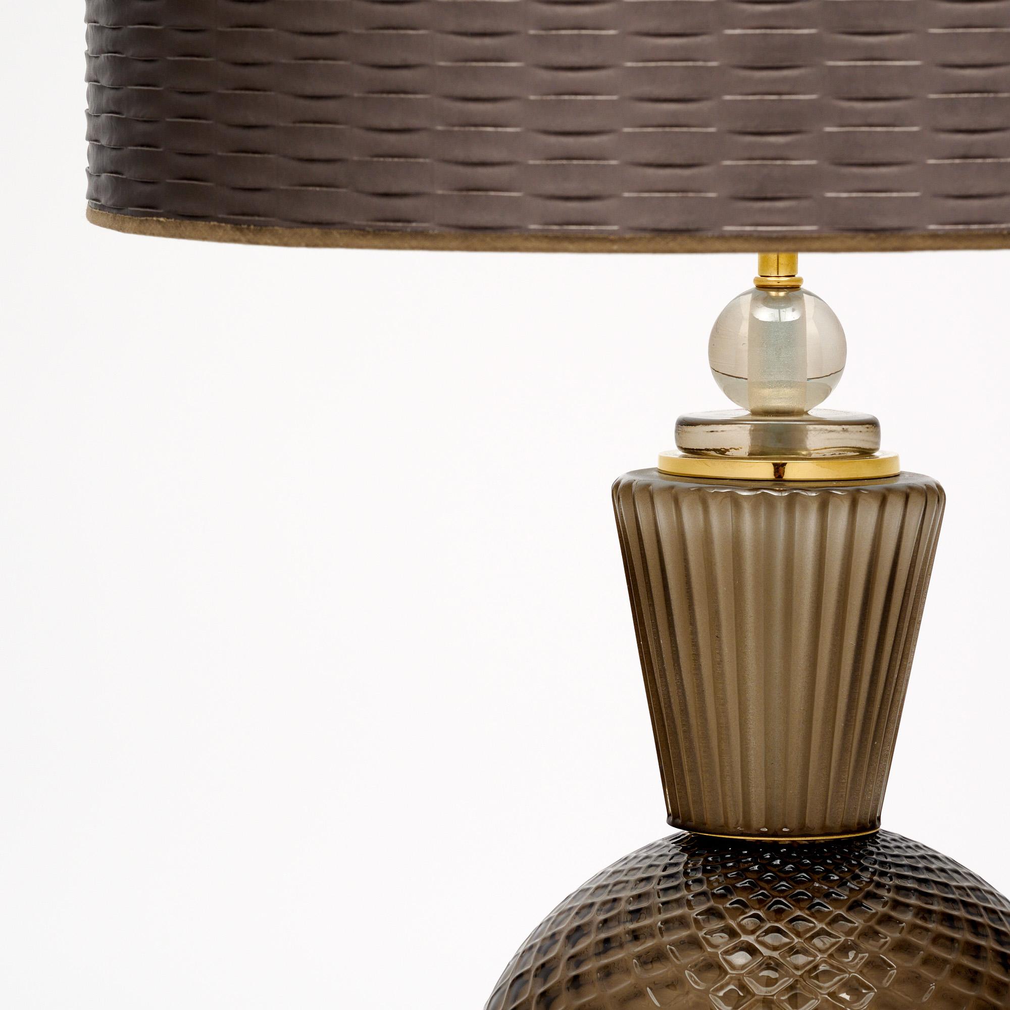 italien Lampes géométriques grises en verre de Murano en vente