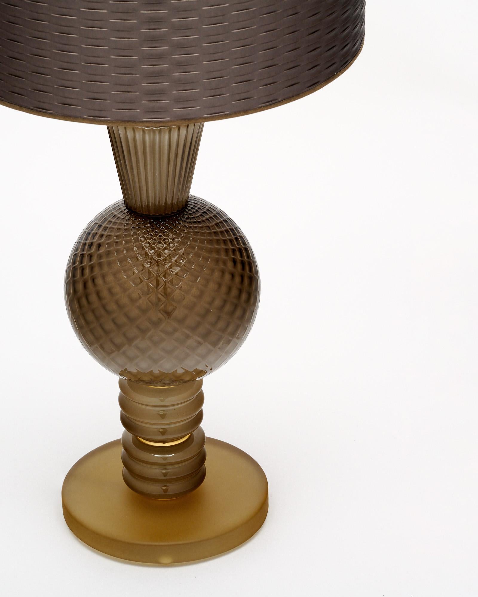 XXIe siècle et contemporain Lampes géométriques grises en verre de Murano en vente