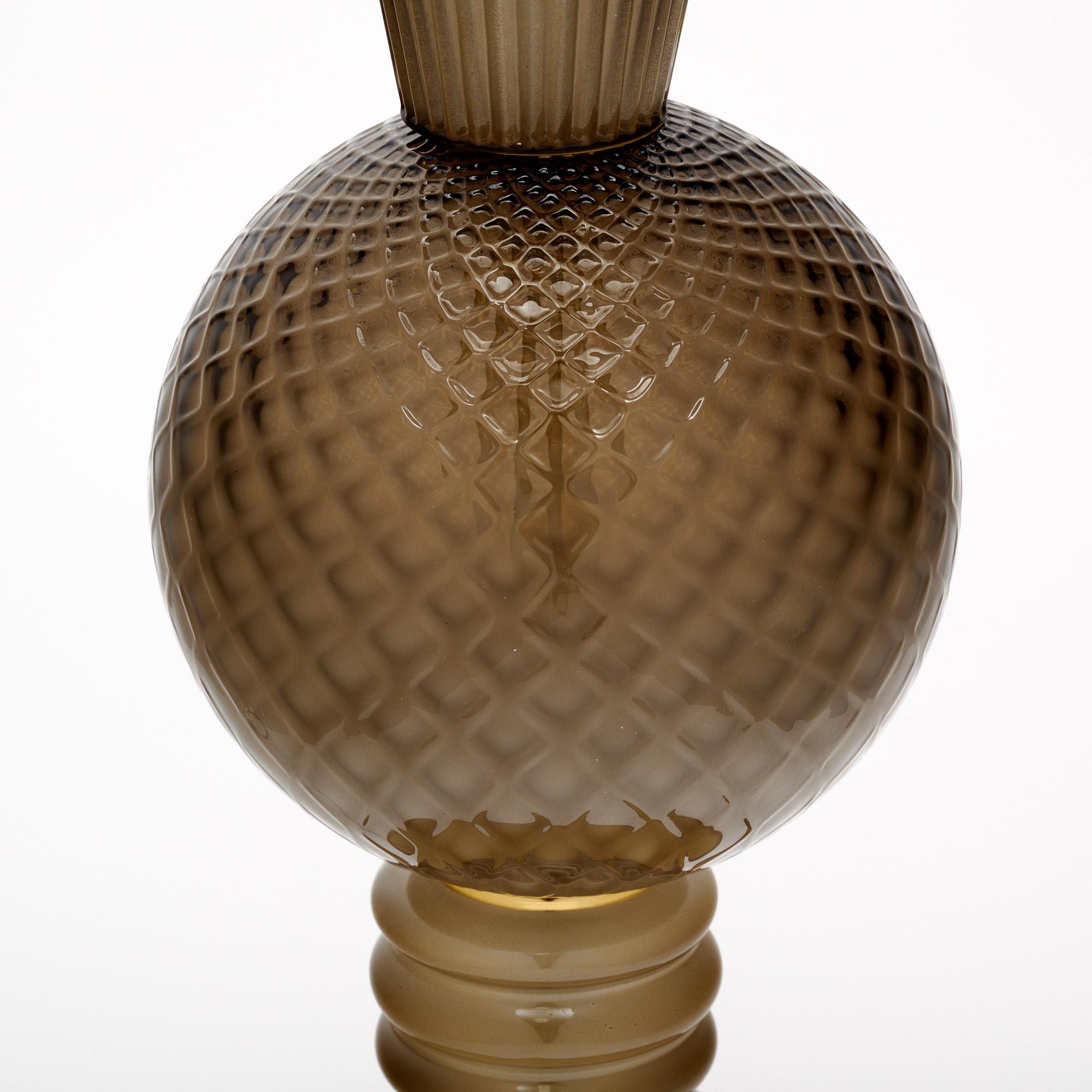 Laiton Lampes géométriques grises en verre de Murano en vente