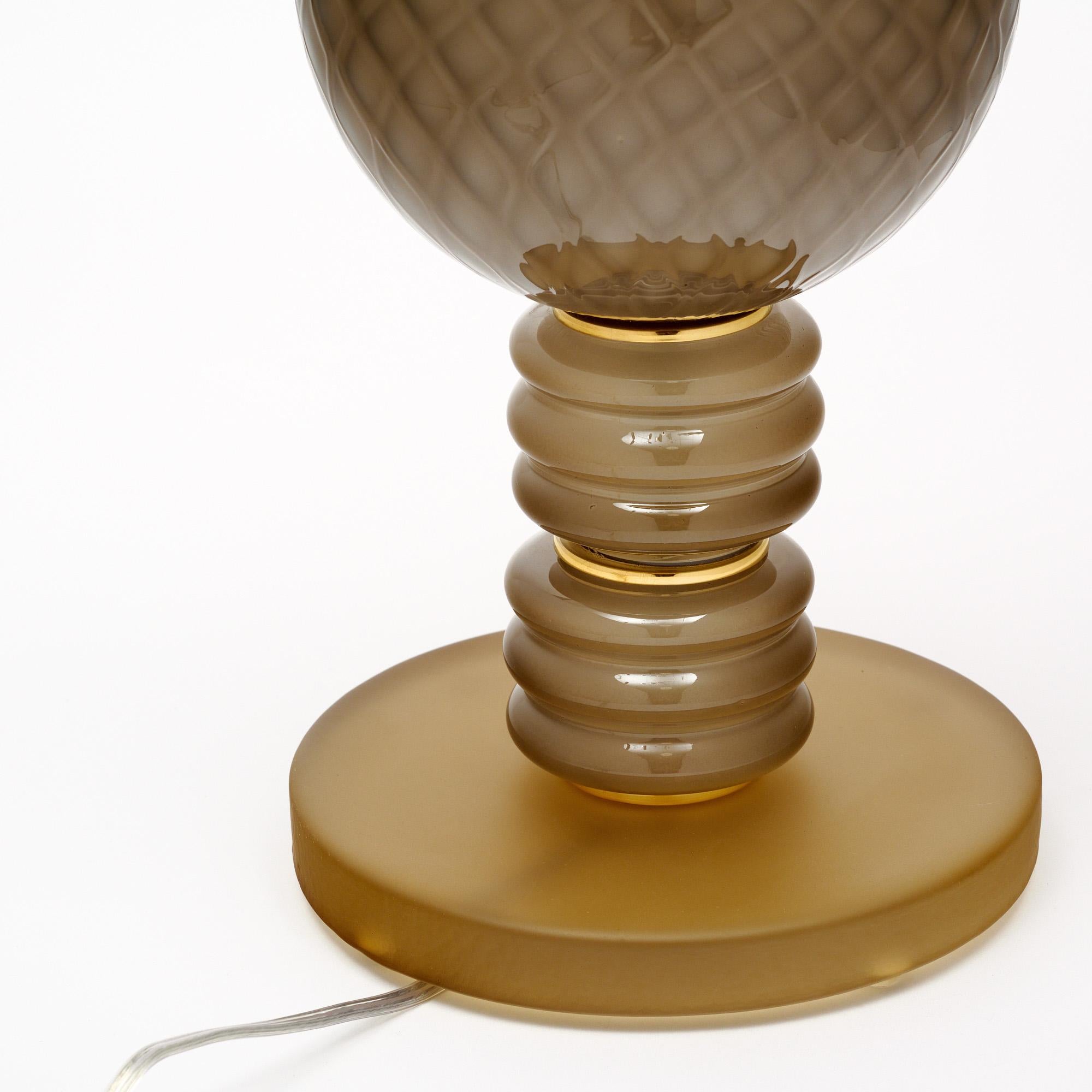 Lampes géométriques grises en verre de Murano en vente 1
