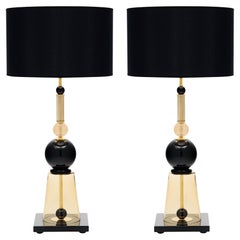 Lampes géométriques en verre de Murano