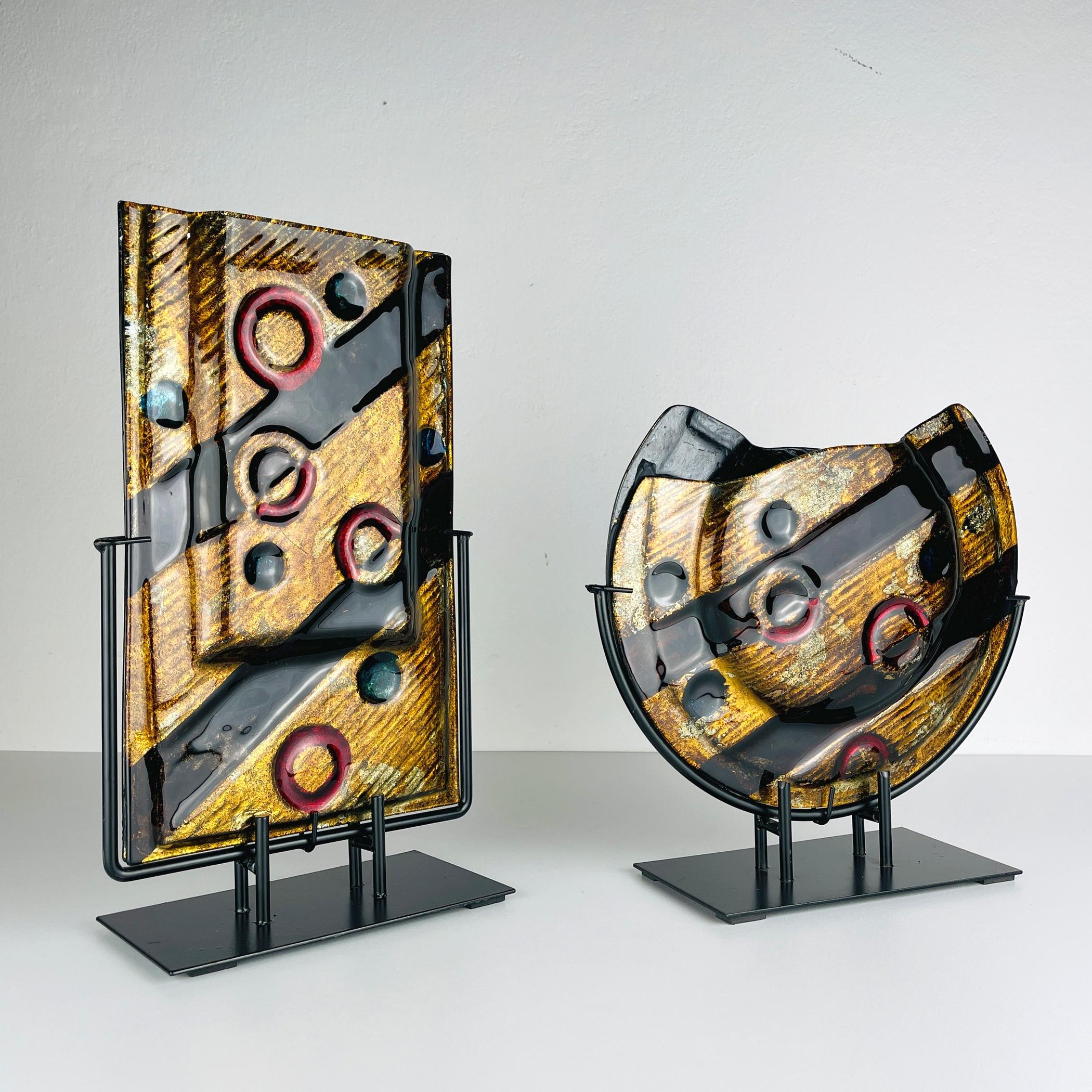 Vasi geometrici in vetro di Murano di Arte Murano Italia 2000 / Set di 2 in vendita 6