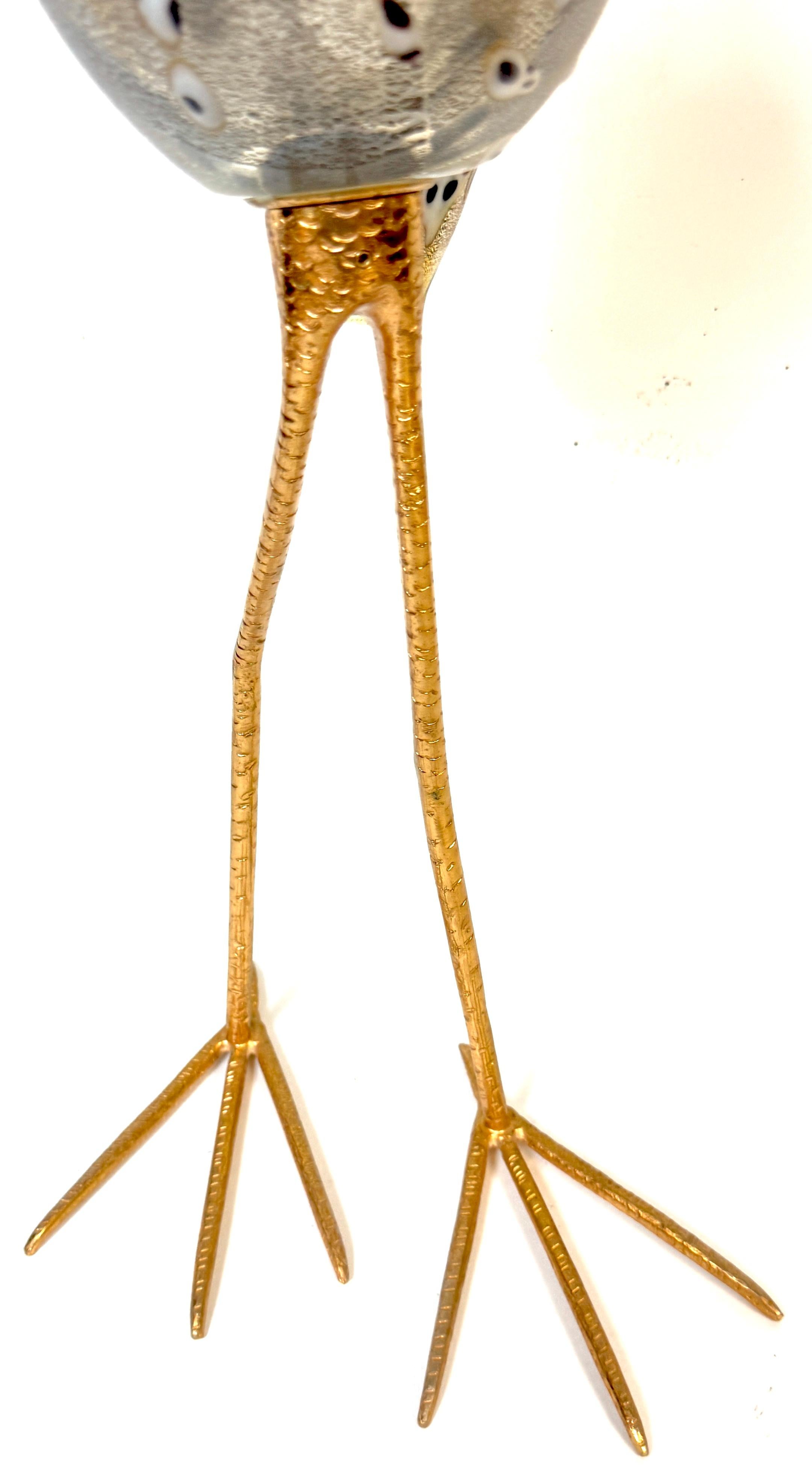 Scultura in vetro di Murano e bronzo dorato 
