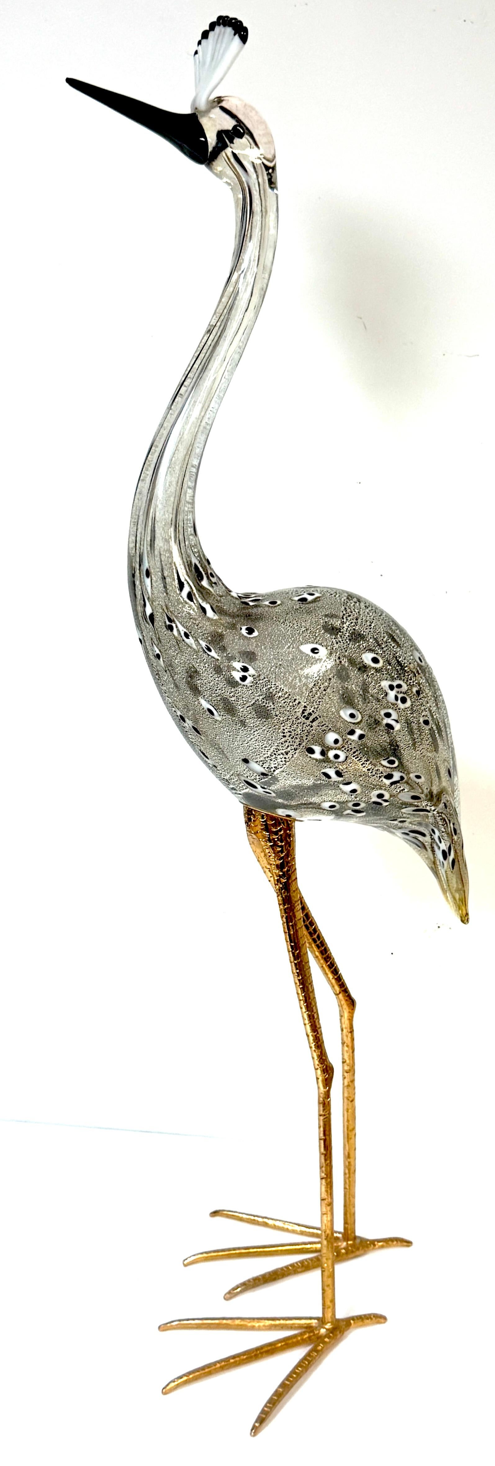Scultura in vetro di Murano e bronzo dorato 