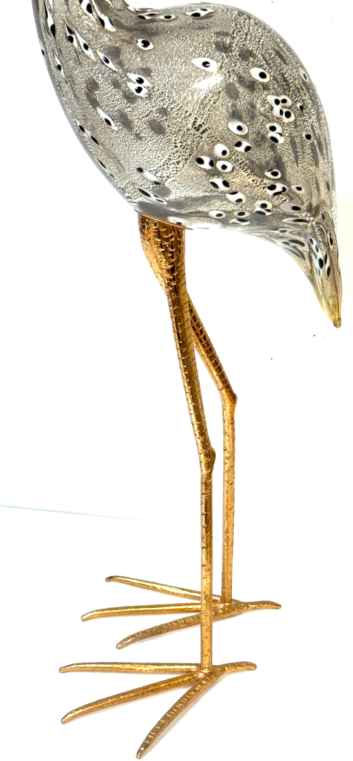 Scultura in vetro di Murano e bronzo dorato 