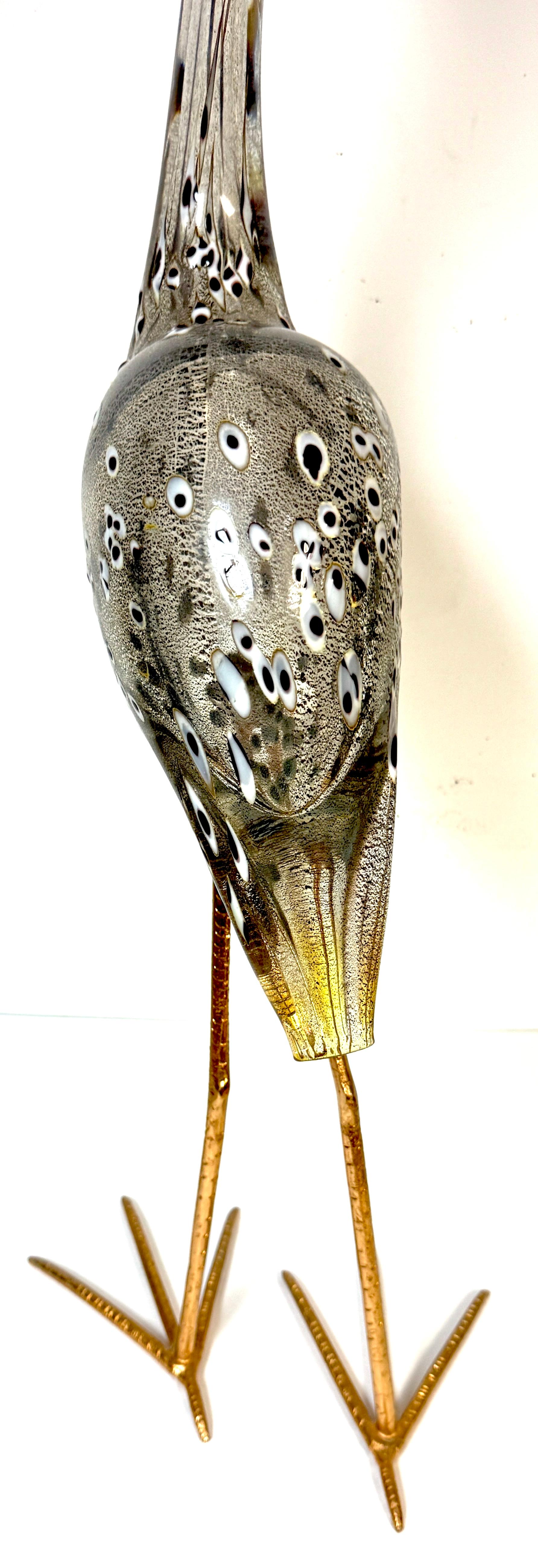 Scultura in vetro di Murano e bronzo dorato 