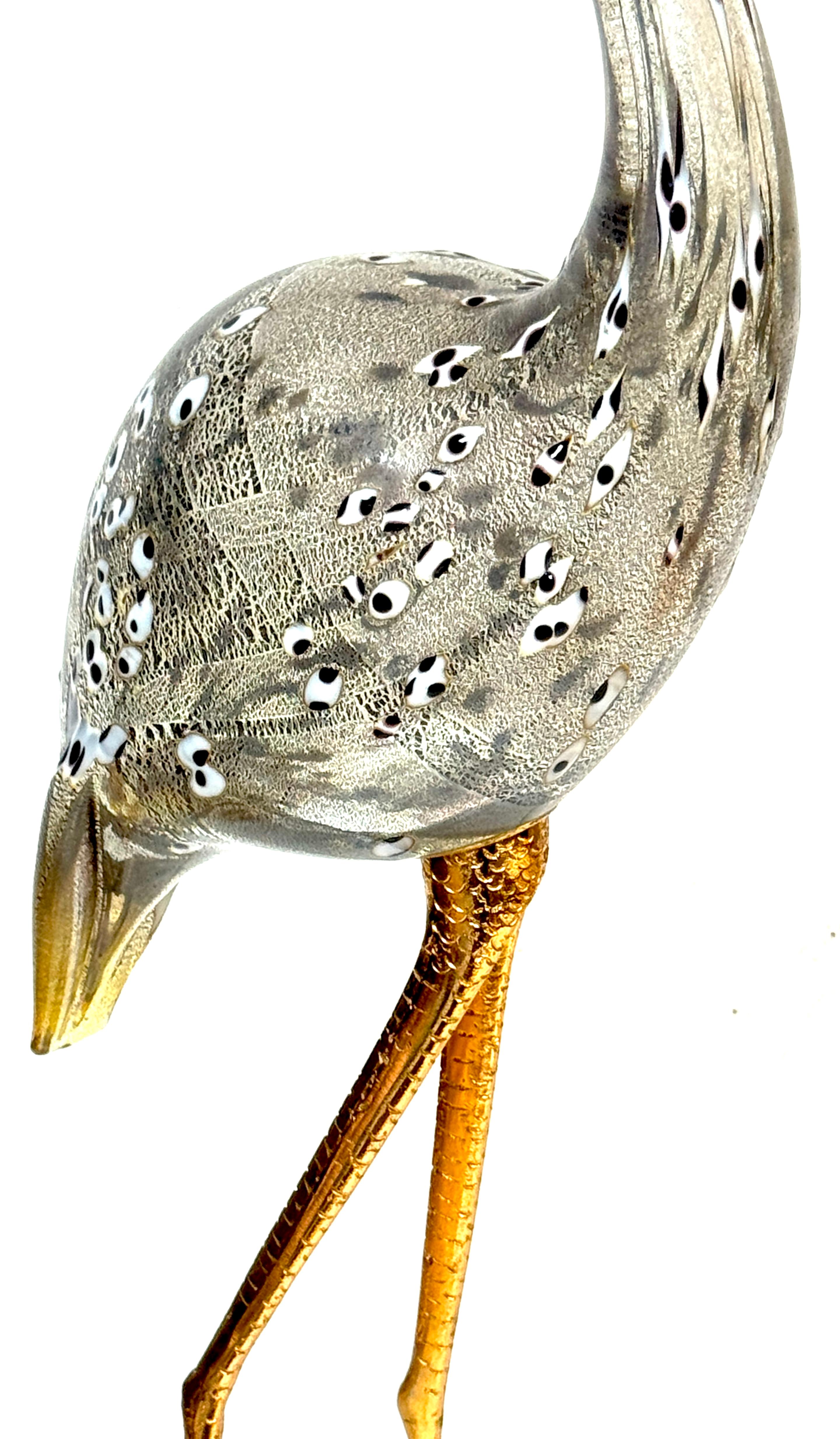Dorato Scultura in vetro di Murano e bronzo dorato 