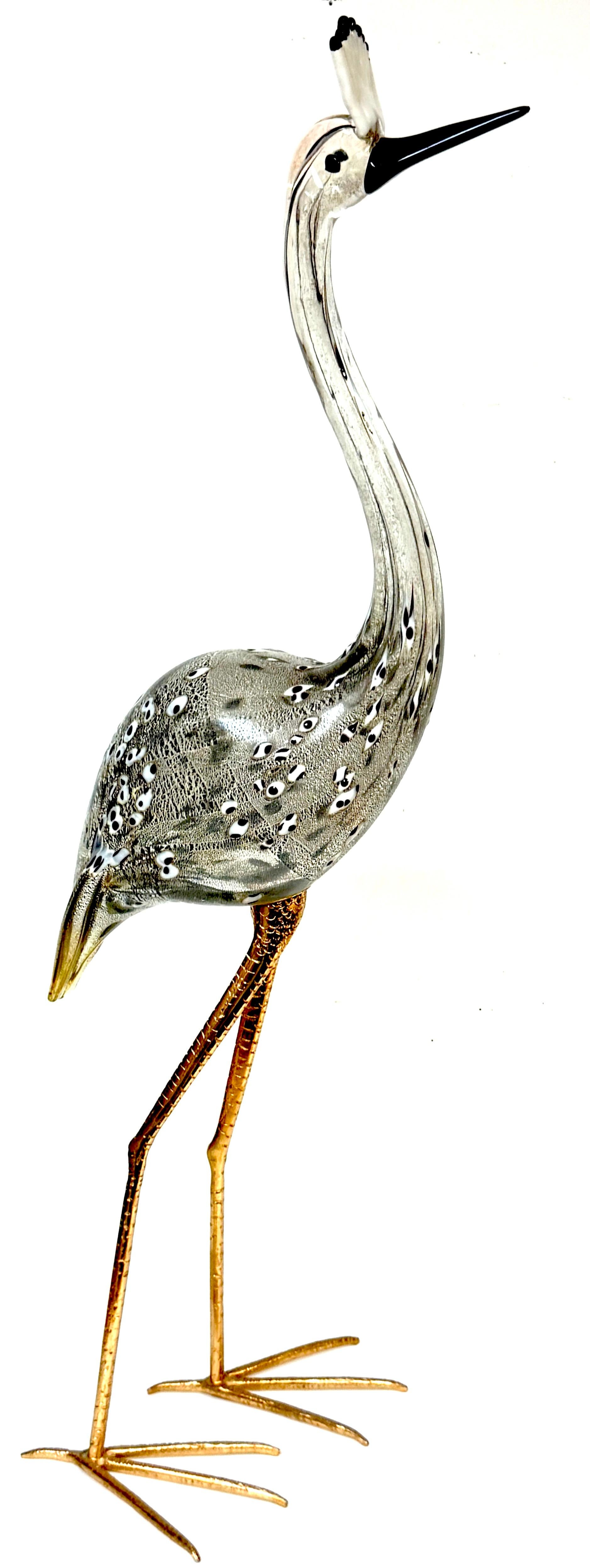 Scultura in vetro di Murano e bronzo dorato 