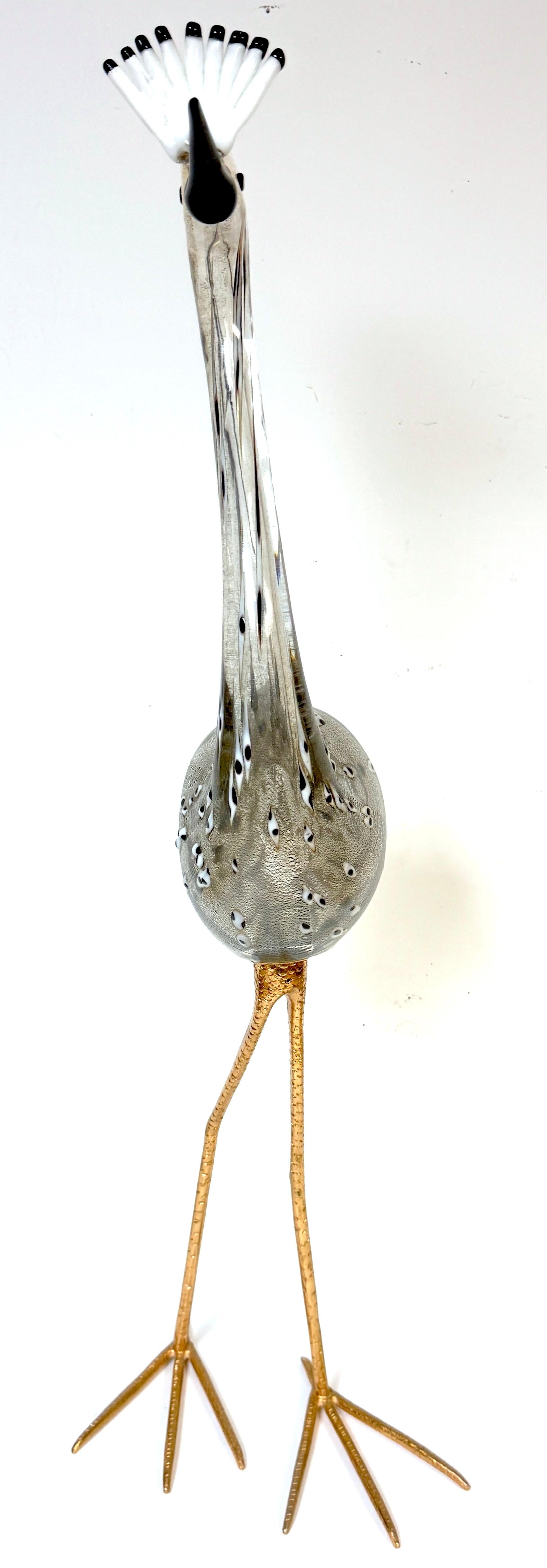 Scultura in vetro di Murano e bronzo dorato 