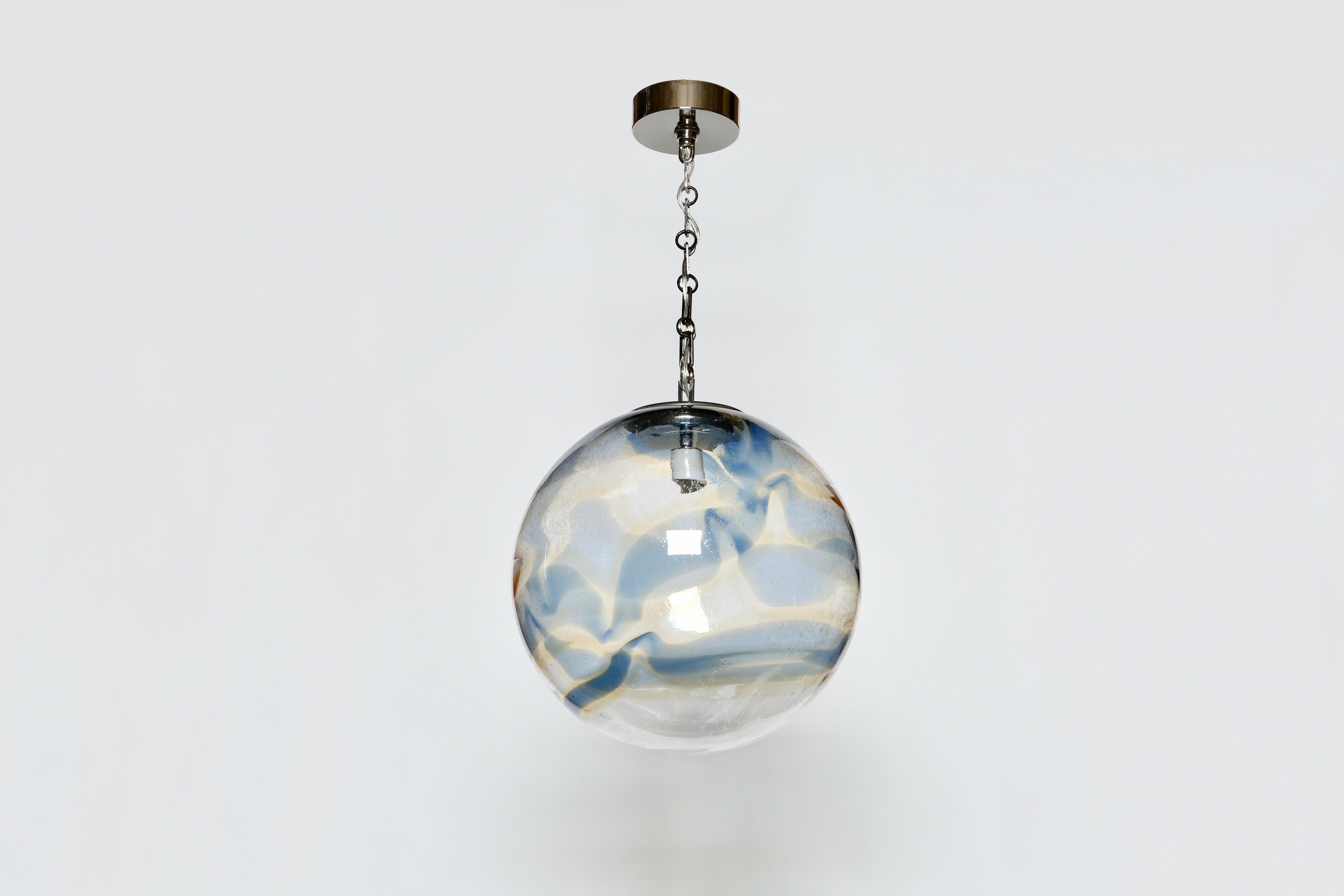 Mid-Century Modern Murano Glass Globe Ceiling Pendant