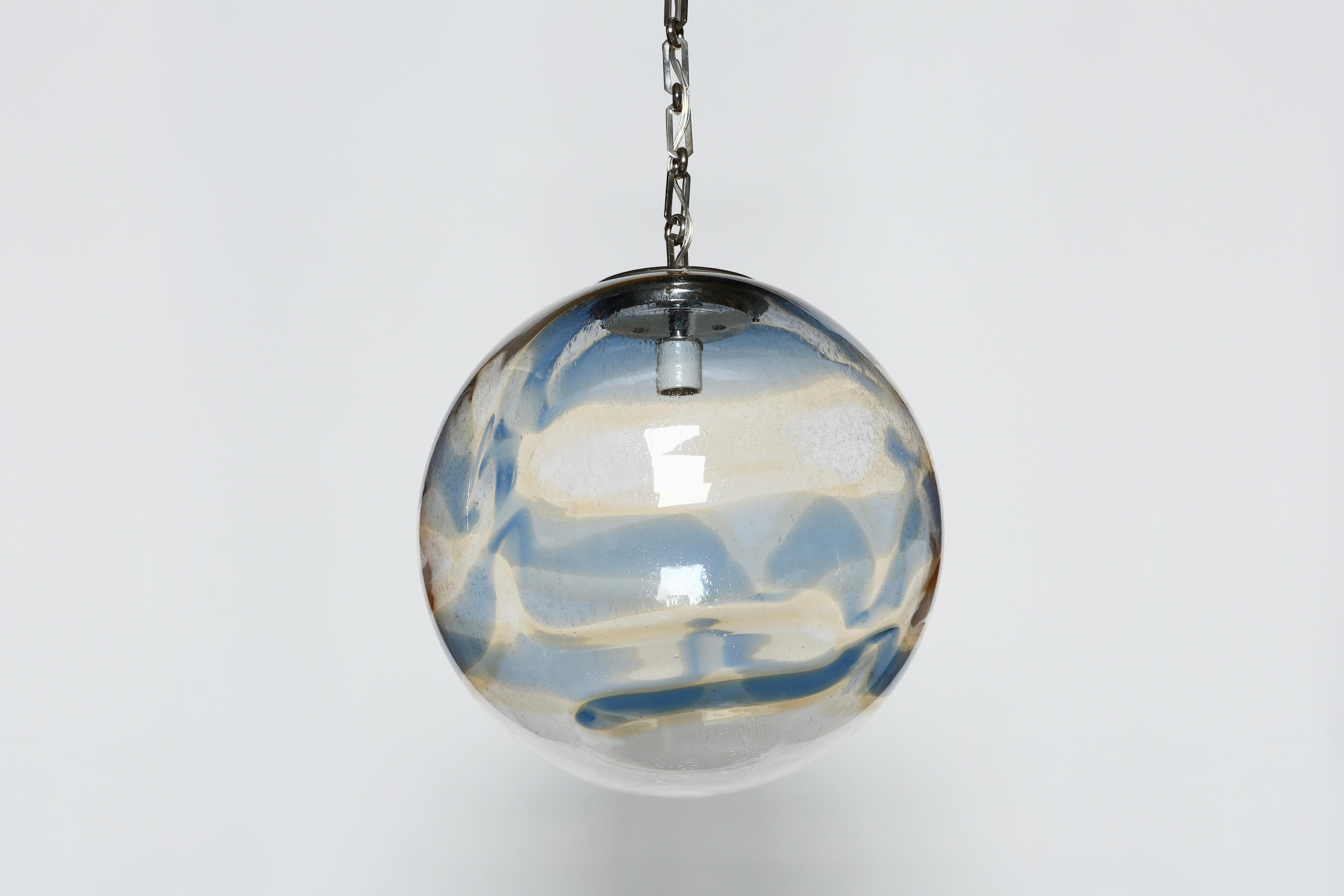 Metal Murano Glass Globe Ceiling Pendant